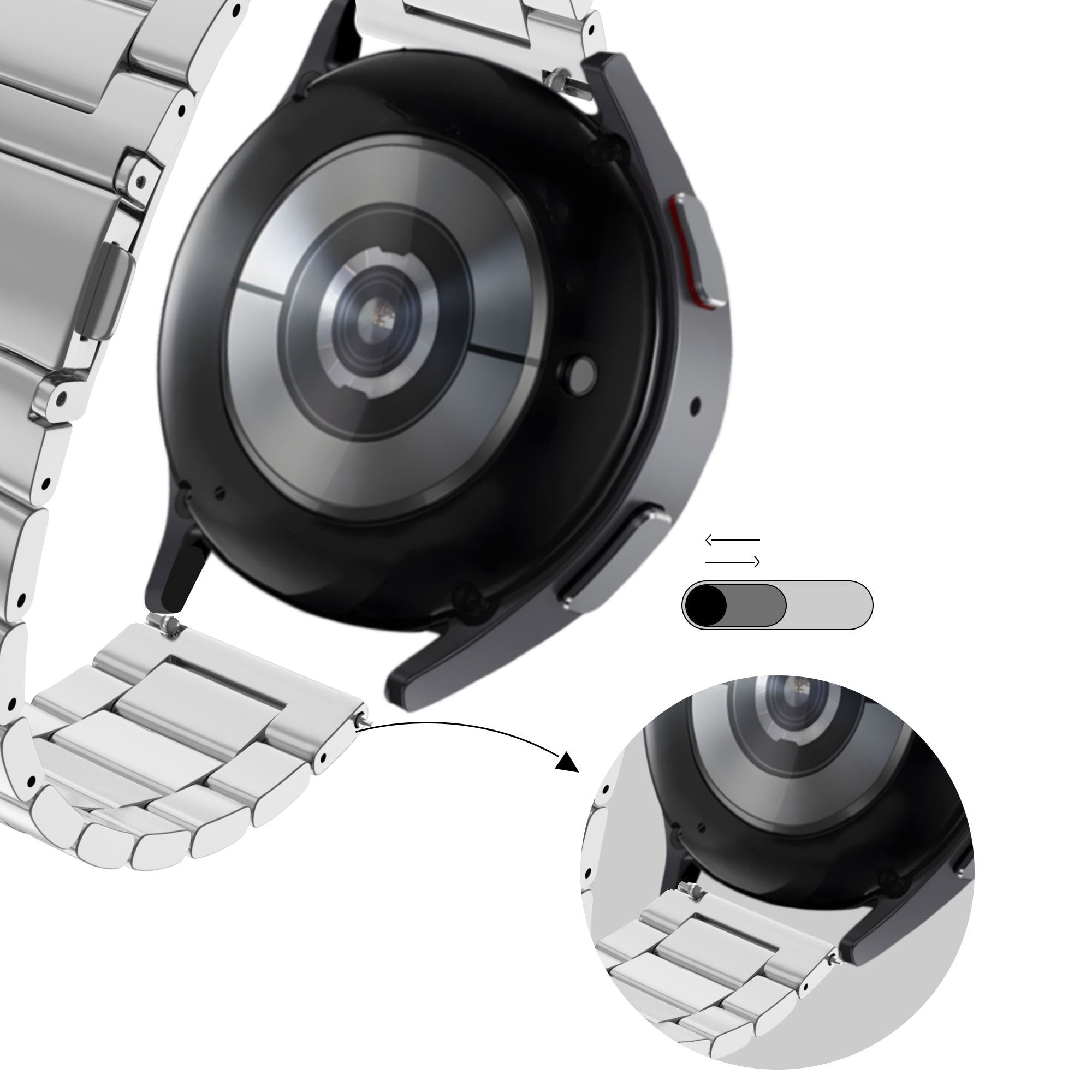 Bandz Garmin Vivoactive 6 Stahlarmband 'Classic' (Silber)