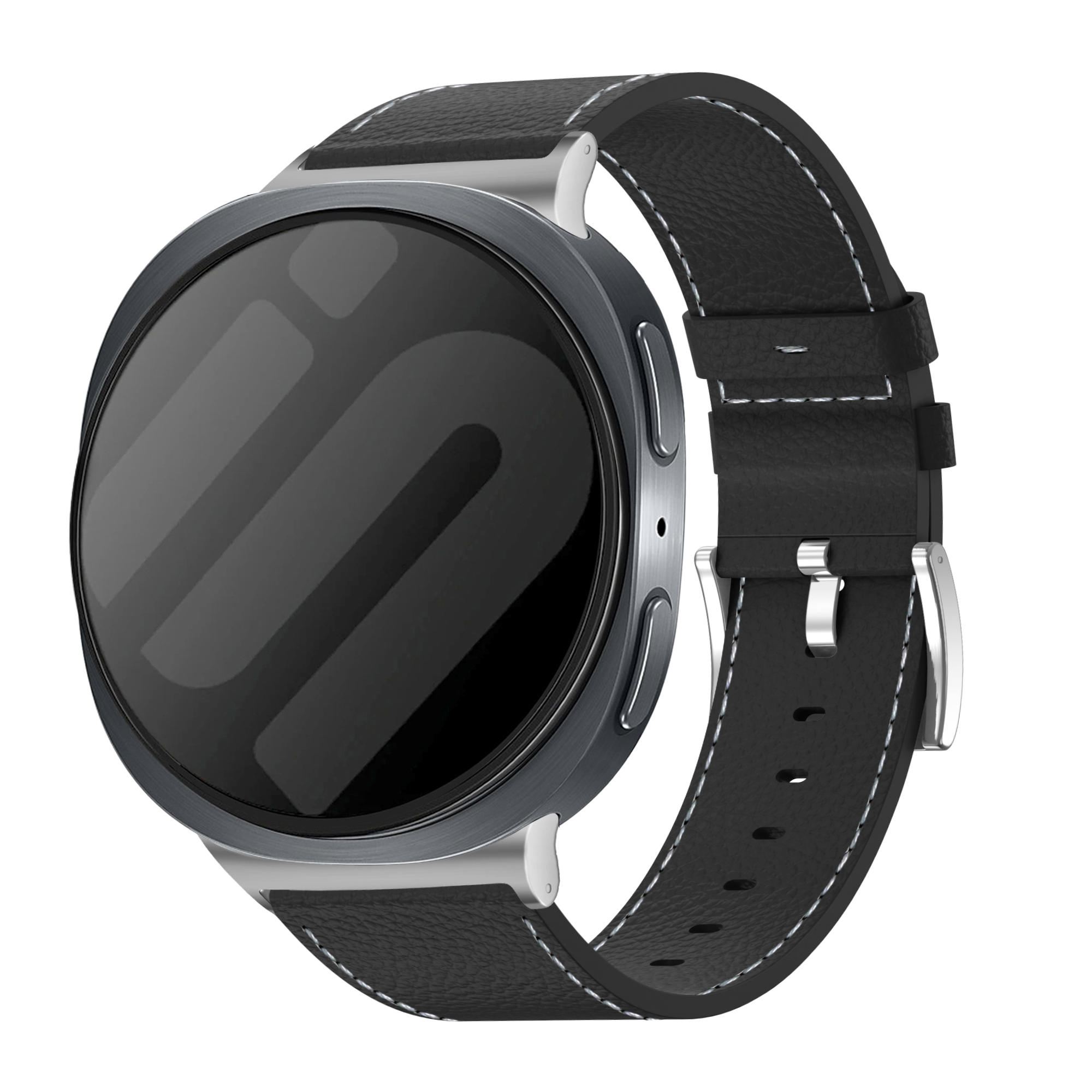Samsung Galaxy Watch 8 Classic Gebürstetes Lederarmband (Schwarz)