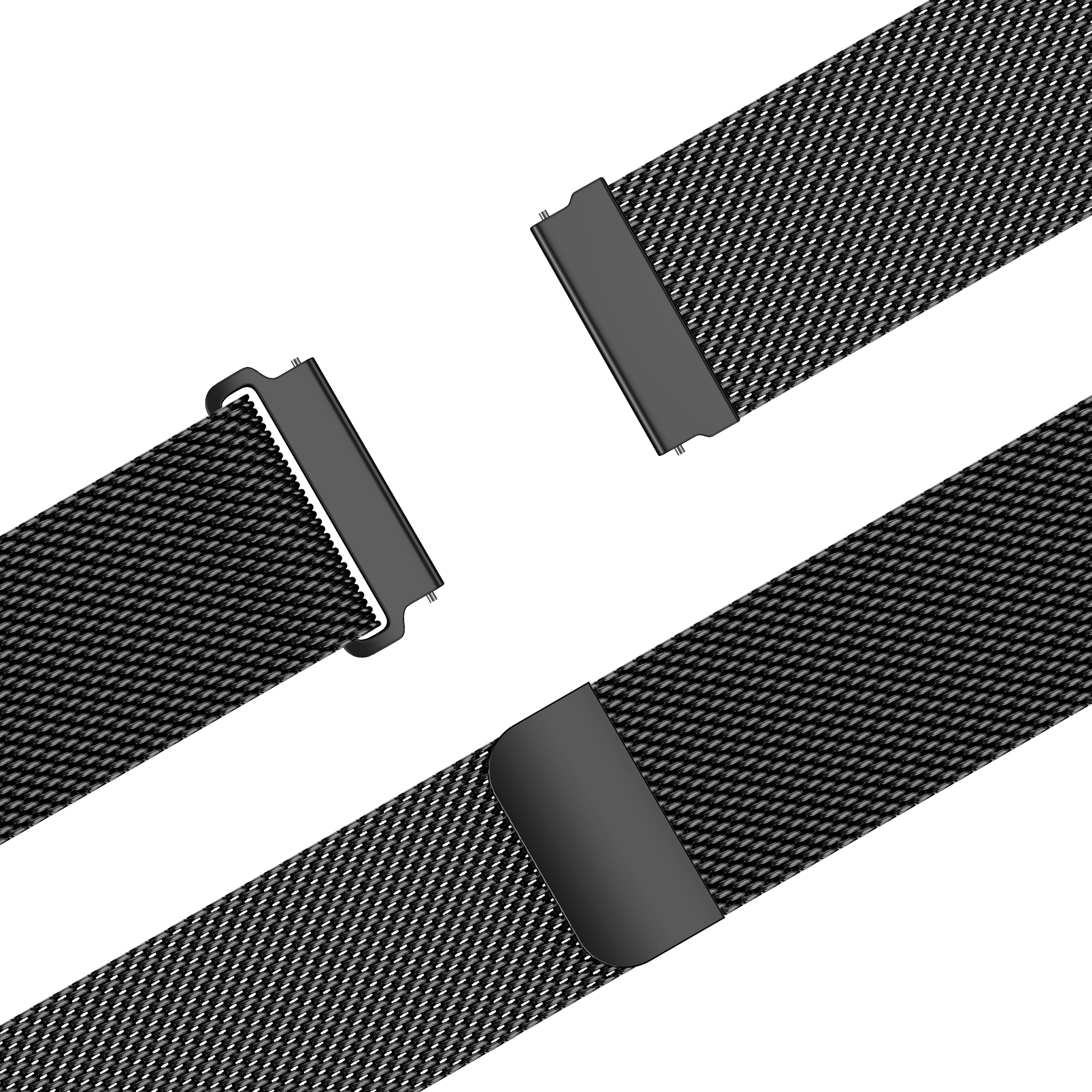 Bandz Huawei Watch GT 5 - 41mm Milanese Armband 'Easy fit' (Schwarz)