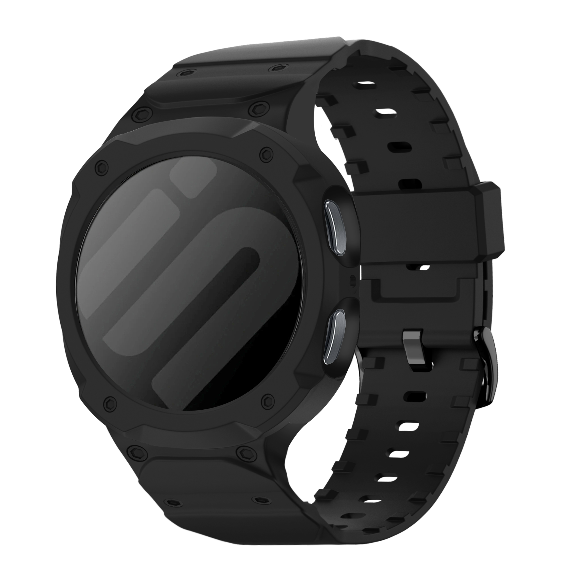 Samsung Galaxy Watch 8 - 44mm TPU Armband mit integrierter Hülle (Schwarz)