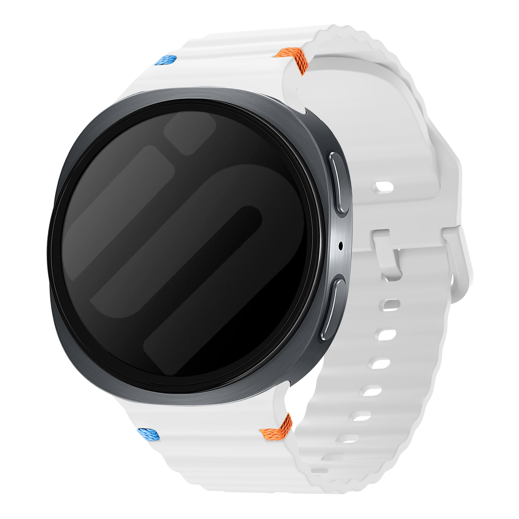 Samsung Galaxy Watch 8 - 44mm Wave Silikonarmband (Weiß)