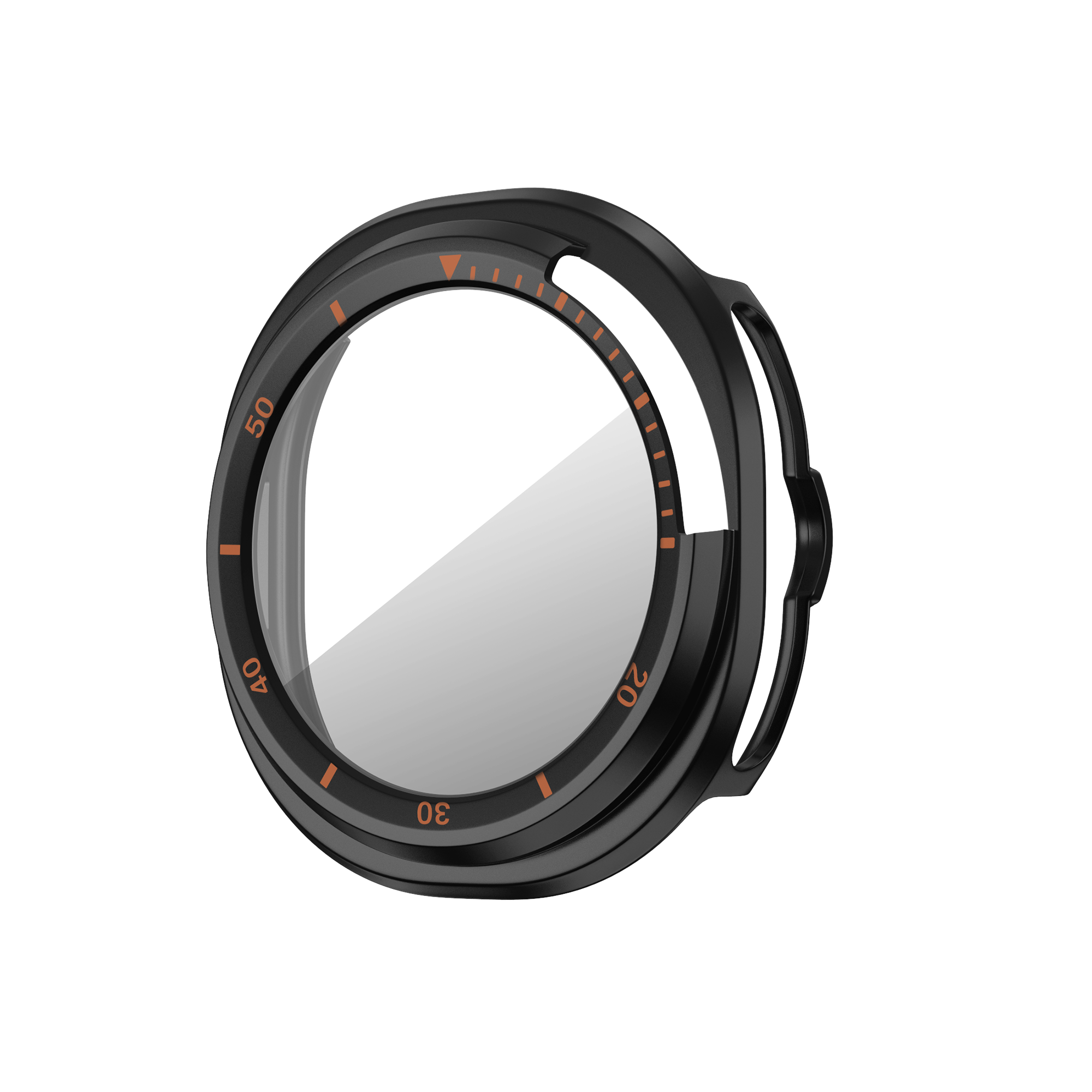 Bandz Samsung Galaxy Watch 8 Classic Bezel Cover mit Glas (Schwarz/Orange)