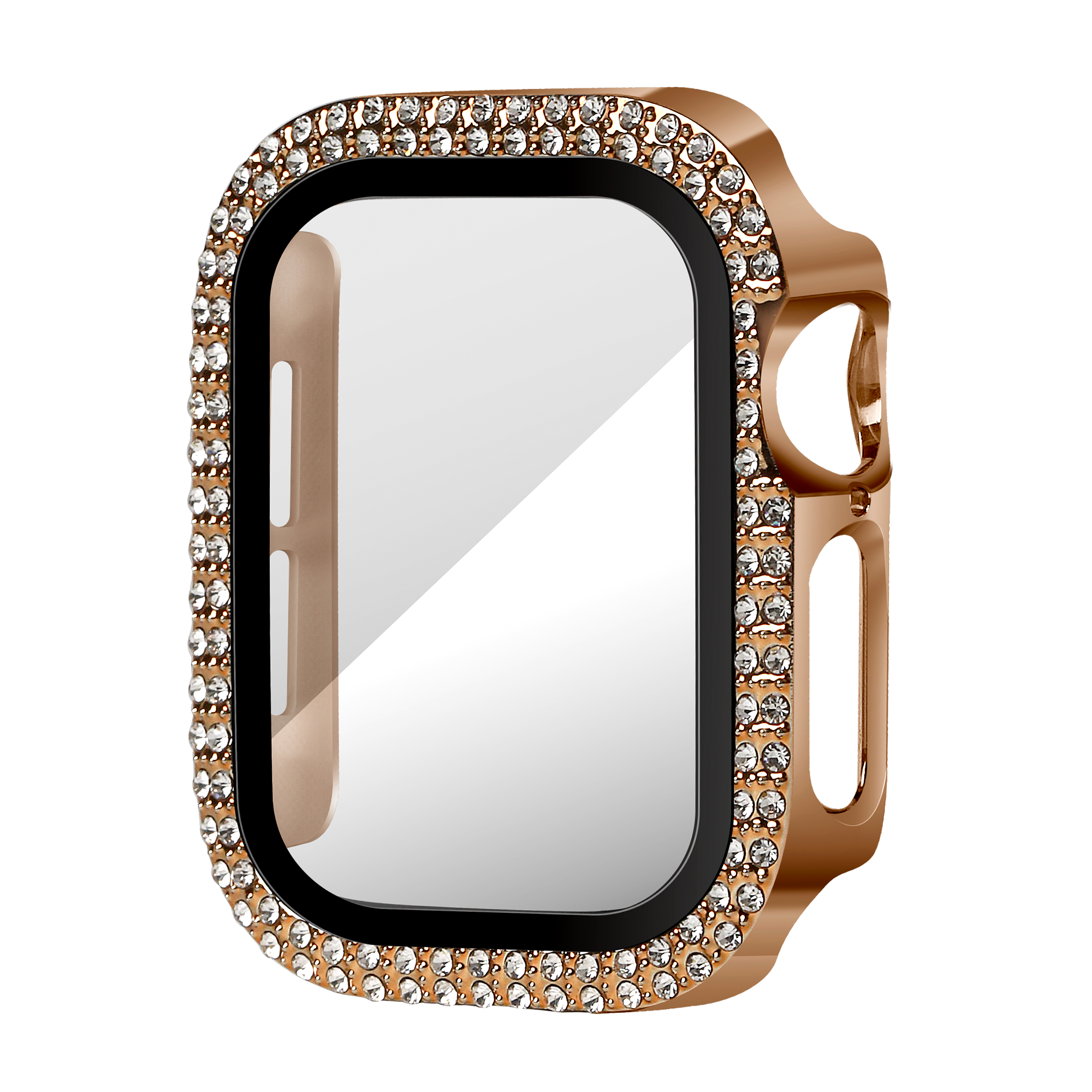 Bandz Apple Watch 11 - 42mm Diamant Hülle mit Glas (Roségold)