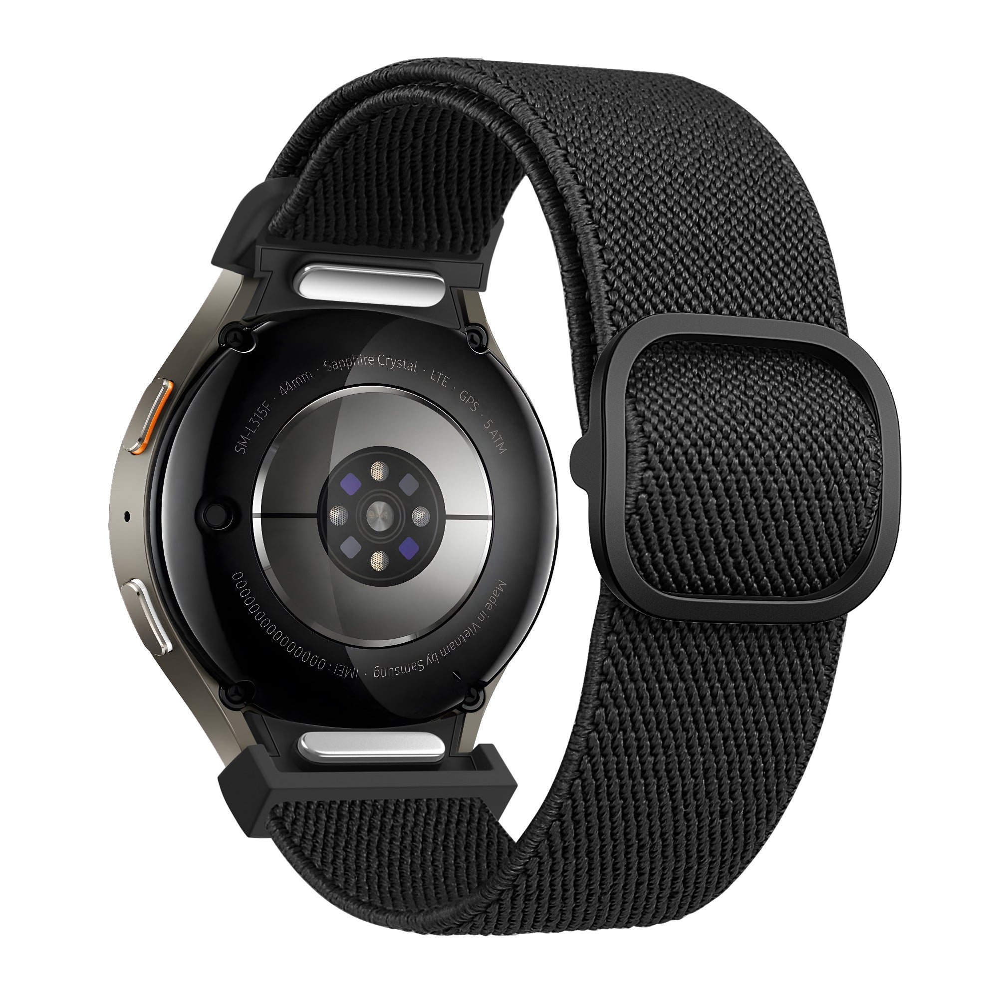 Bandz Samsung Galaxy Watch 4 44mm Elastic Strap 'Easy Fit' (Black)