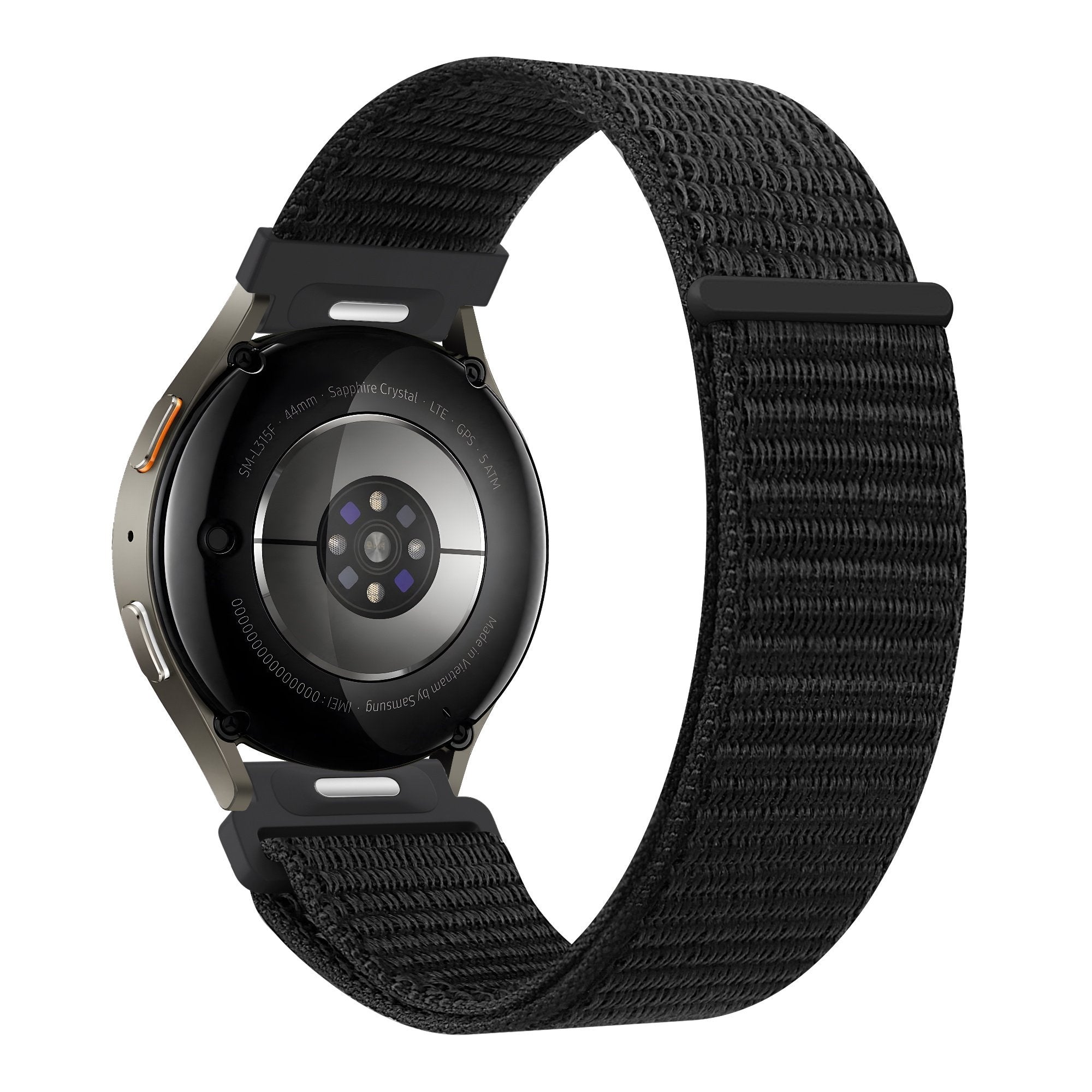 Bandz Samsung Galaxy Watch FE Nylonarmband 'Easy Fit' (Schwarz)