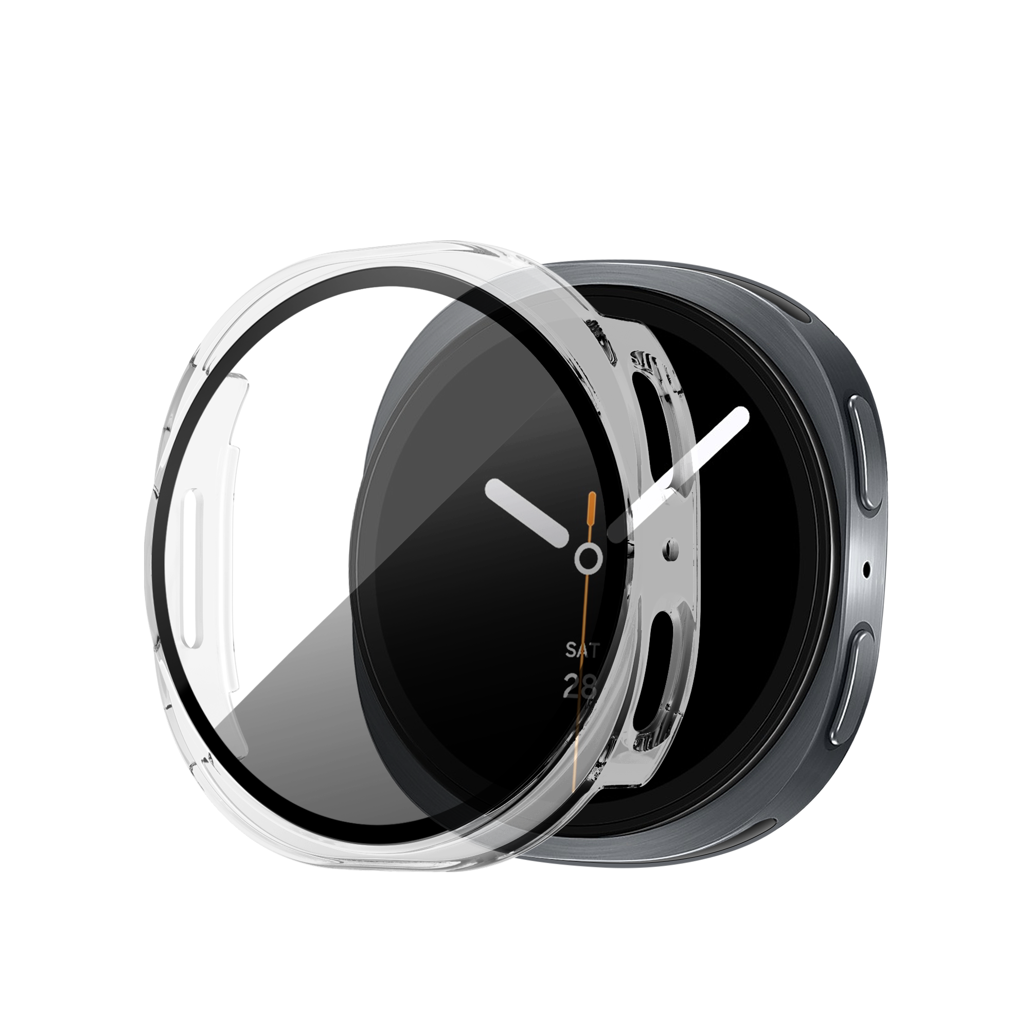 Bandz Samsung Galaxy Watch 8 - 44mm PC Cover with Glass (Transparent)