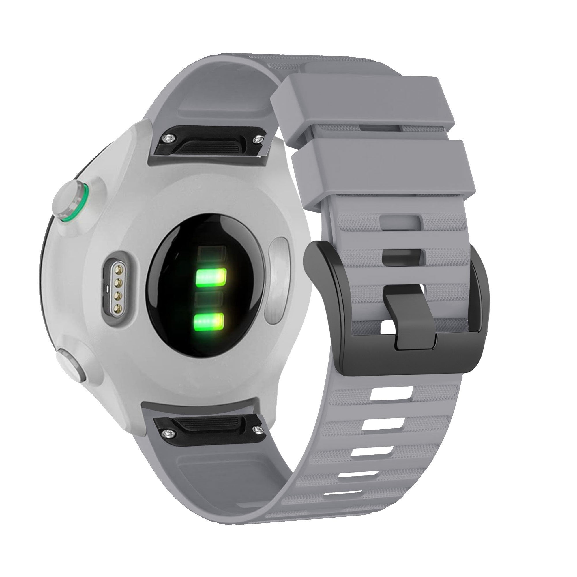 Bandz Garmin Quatix 8 - 47mm Silikonarmband mit Schnalle (Grau)