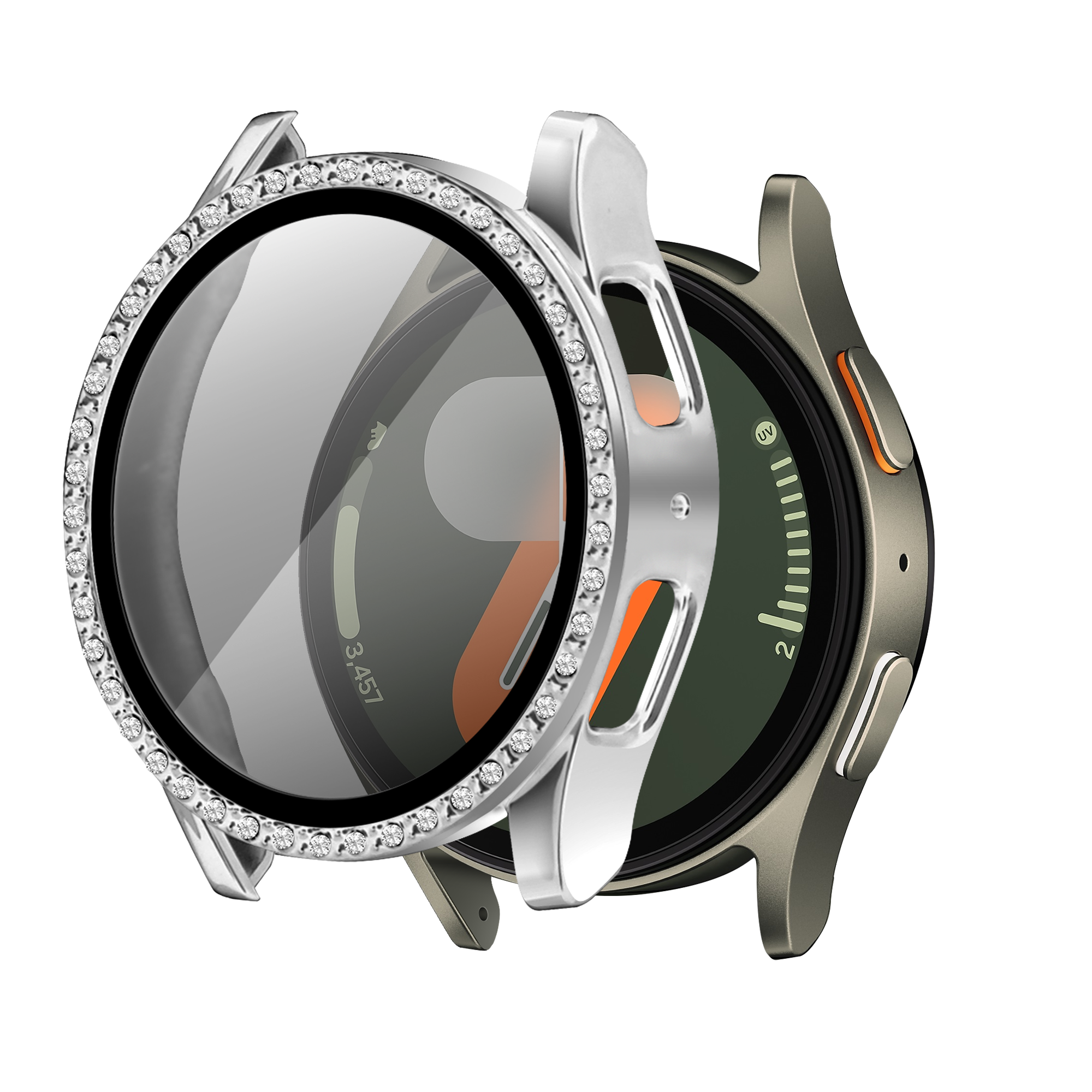 Samsung Galaxy Watch 7 - 40mm Diamond Case with Glass (Silver)