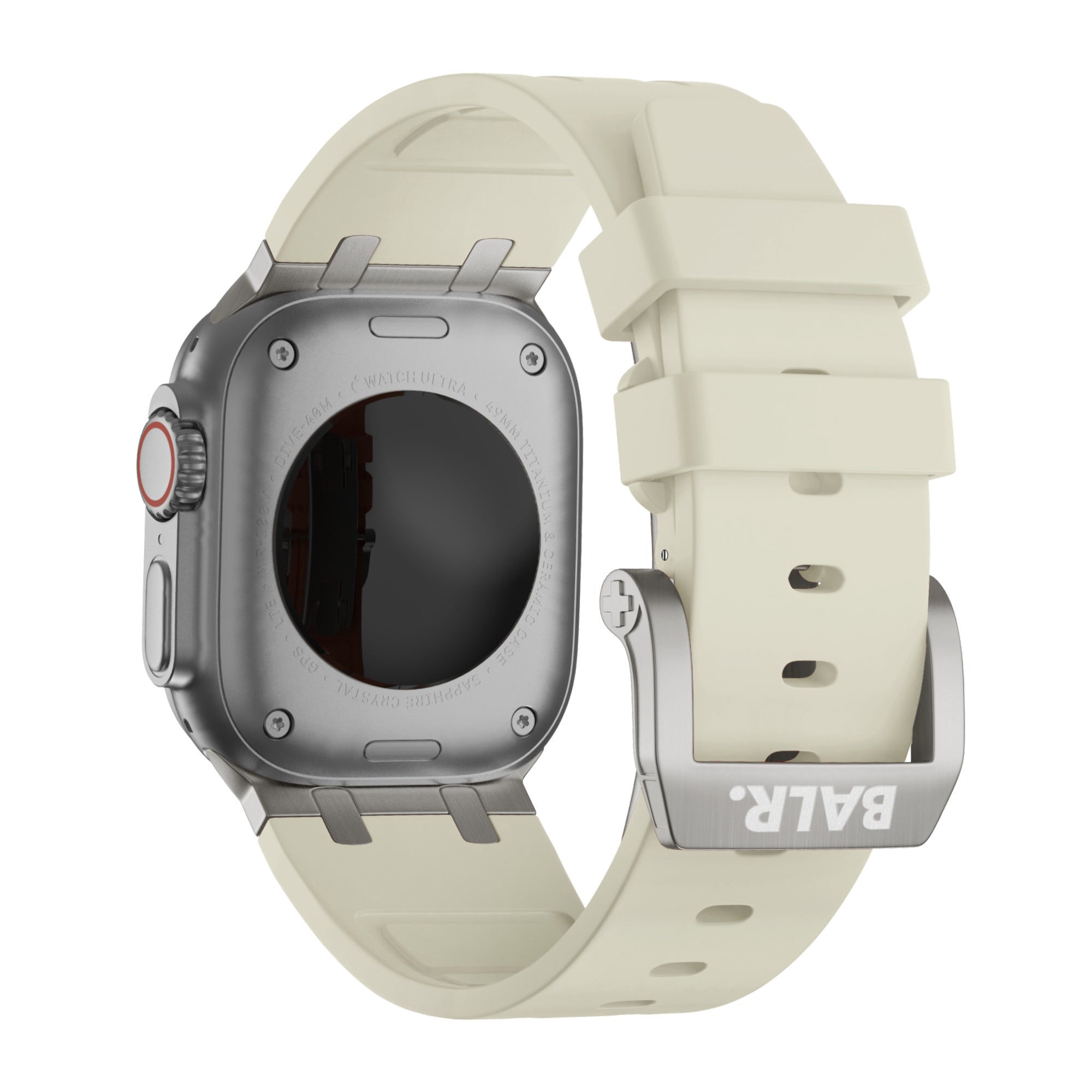 Balr. Apple Watch Ultra flüssiges Silikonarmband (Beige/Titan)