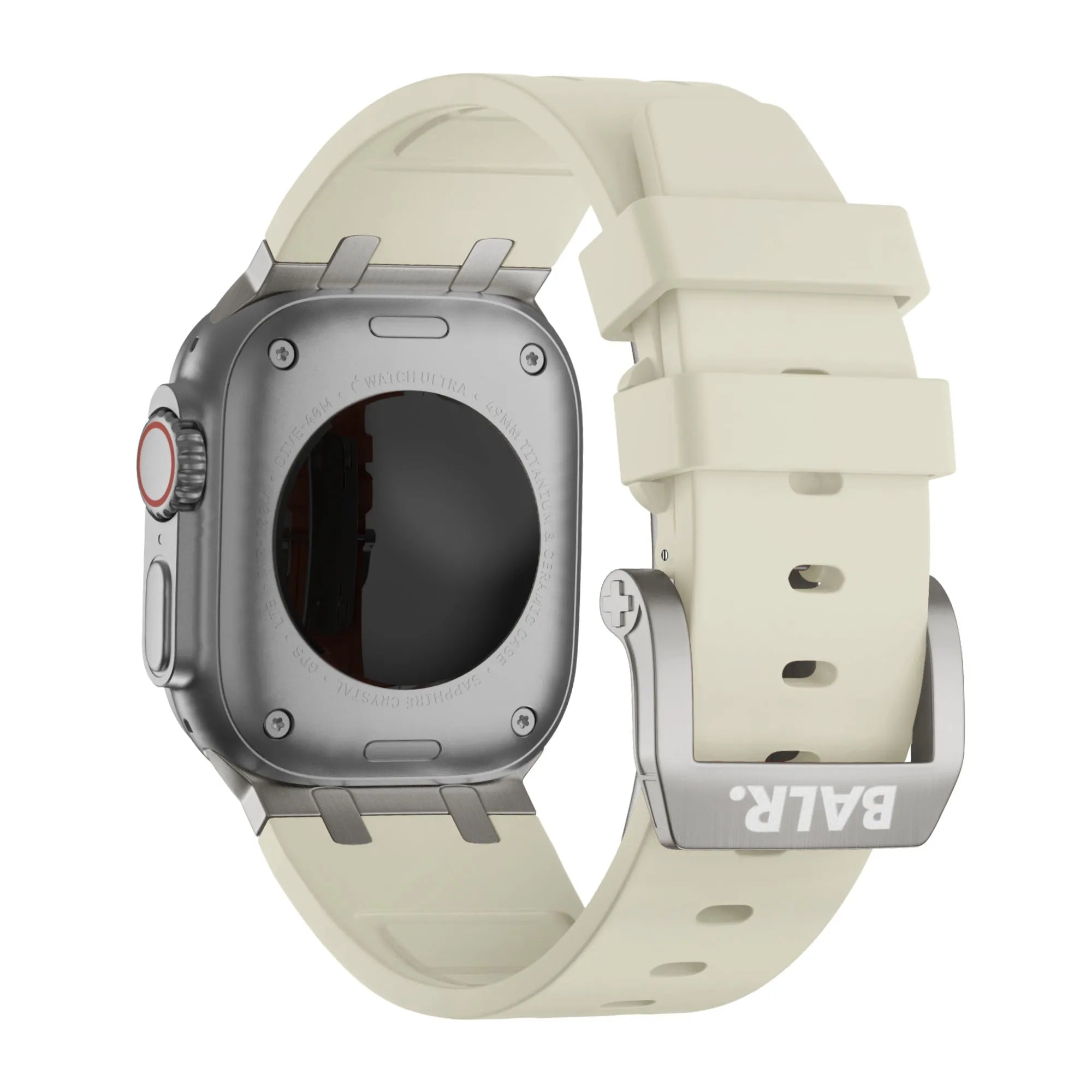Balr. Apple Watch Ultra flüssiges Silikonarmband (Beige/Titan)