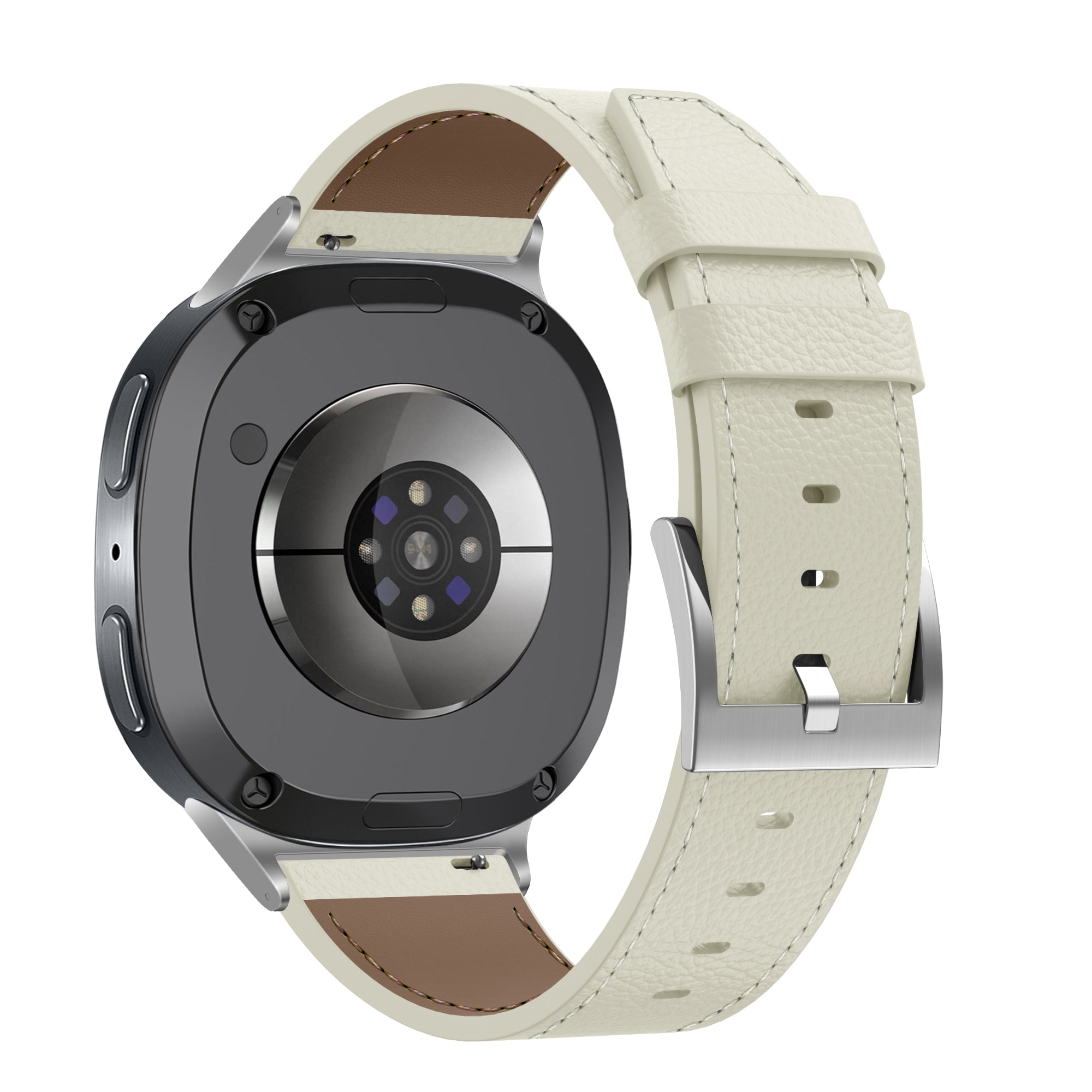 Bandz Samsung Galaxy Watch 8 - 40mm Leather Strap 'Deluxe' (Light Beige)