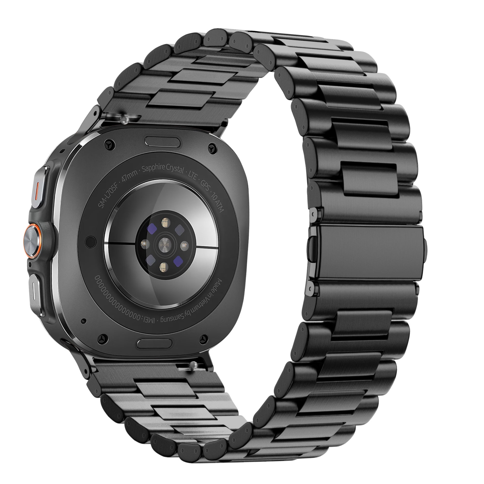 Bandz Samsung Galaxy Watch Ultra Stahlgliederband 'Deluxe' (Schwarz)