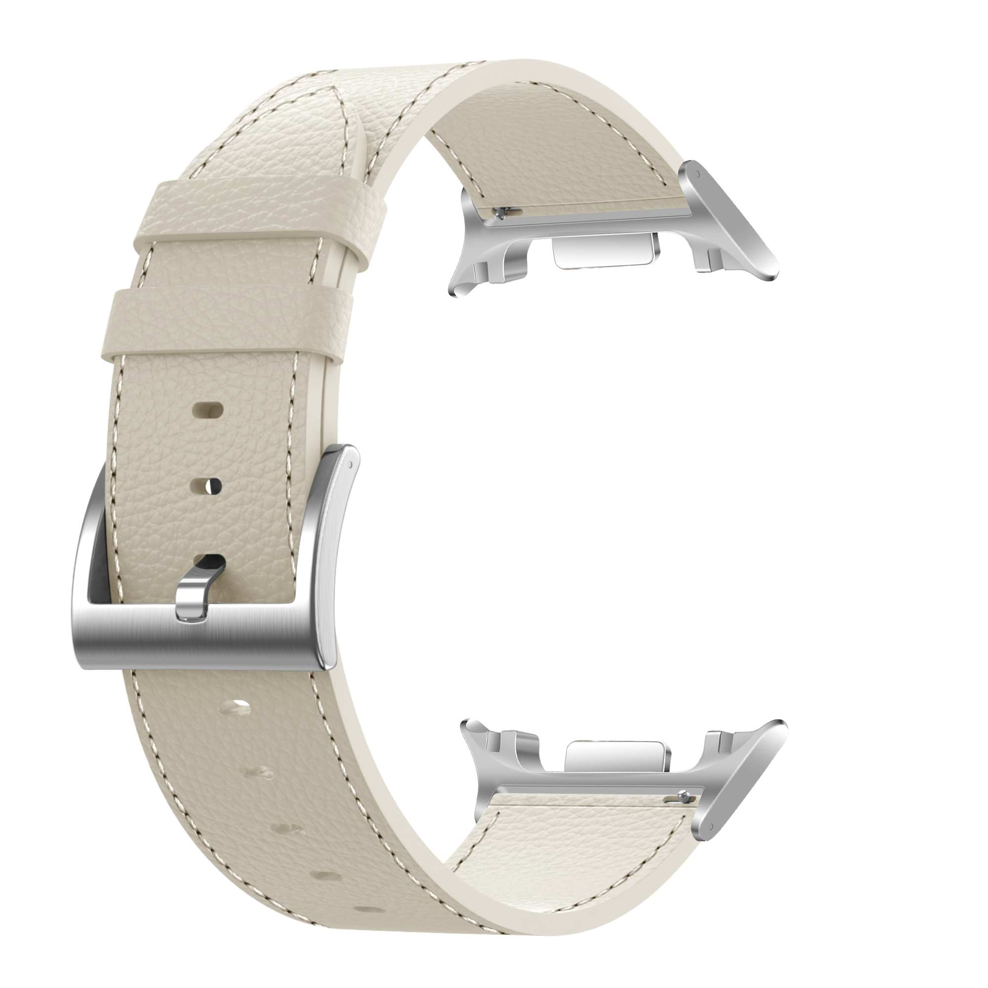 Samsung Galaxy Watch 8 - 40mm Gebürstetes Lederarmband (Beige)