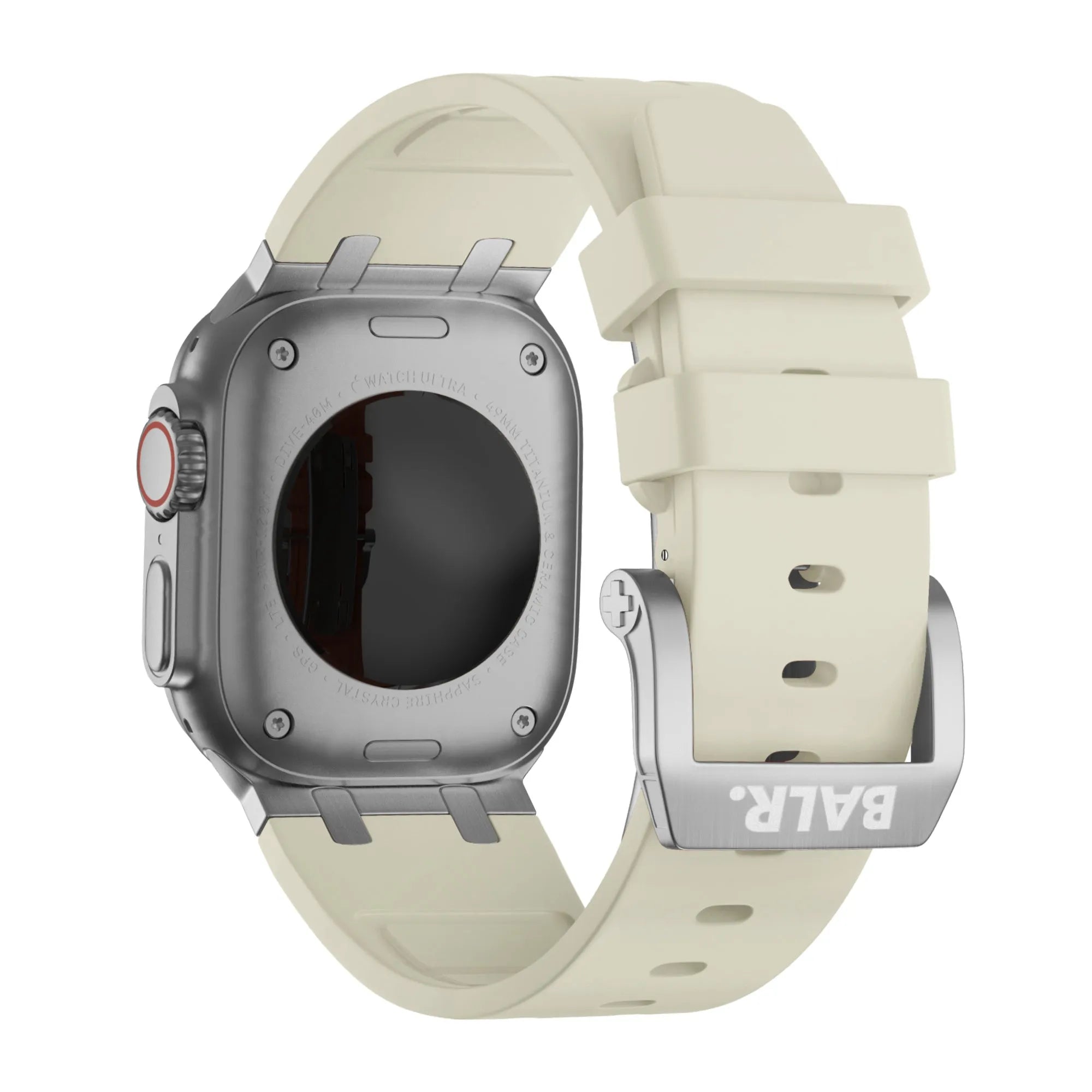Balr. Apple Watch Ultra flüssiges Silikonarmband (Beige/Silber)
