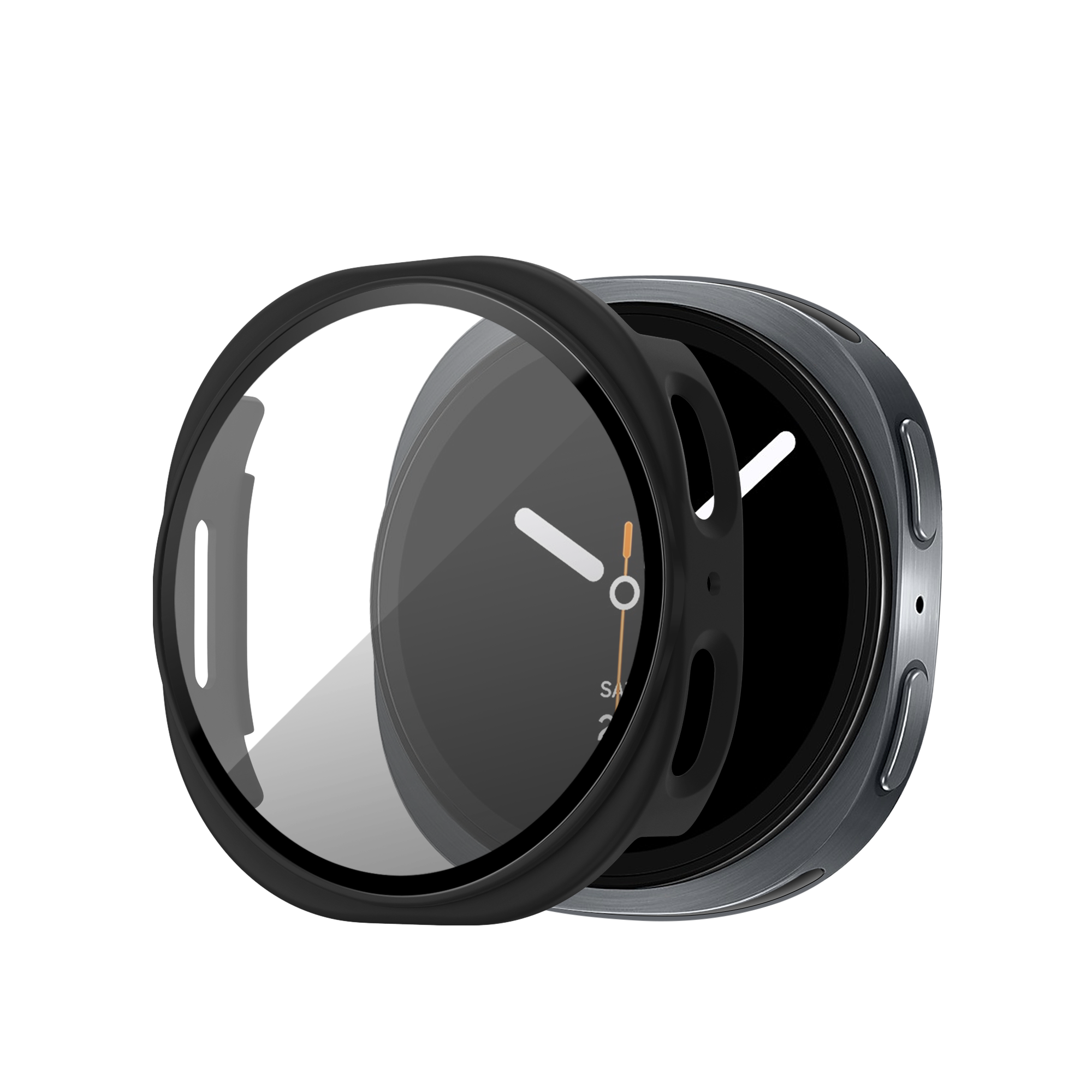 Bandz Samsung Galaxy Watch 8 - 44mm PC Cover with Glass (Black)