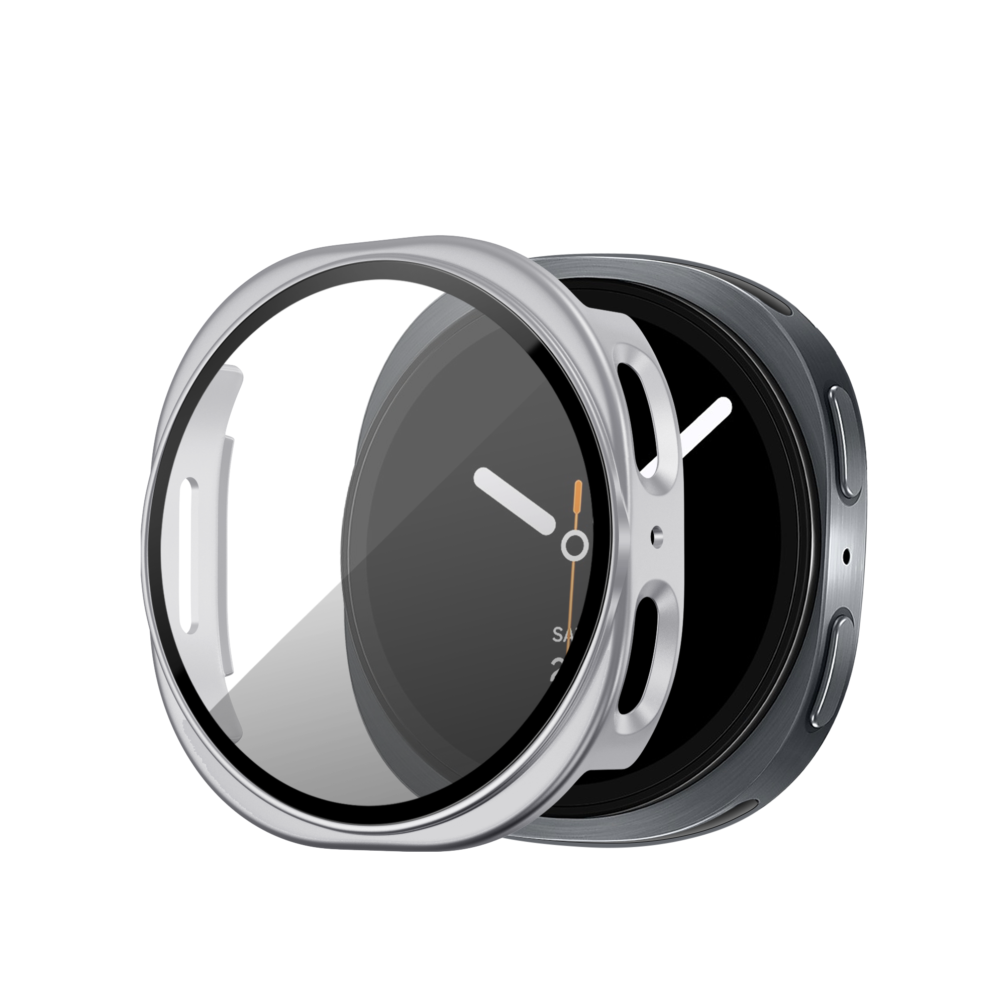 Bandz Samsung Galaxy Watch 8 - 40mm PC Cover with Glass (Silver)