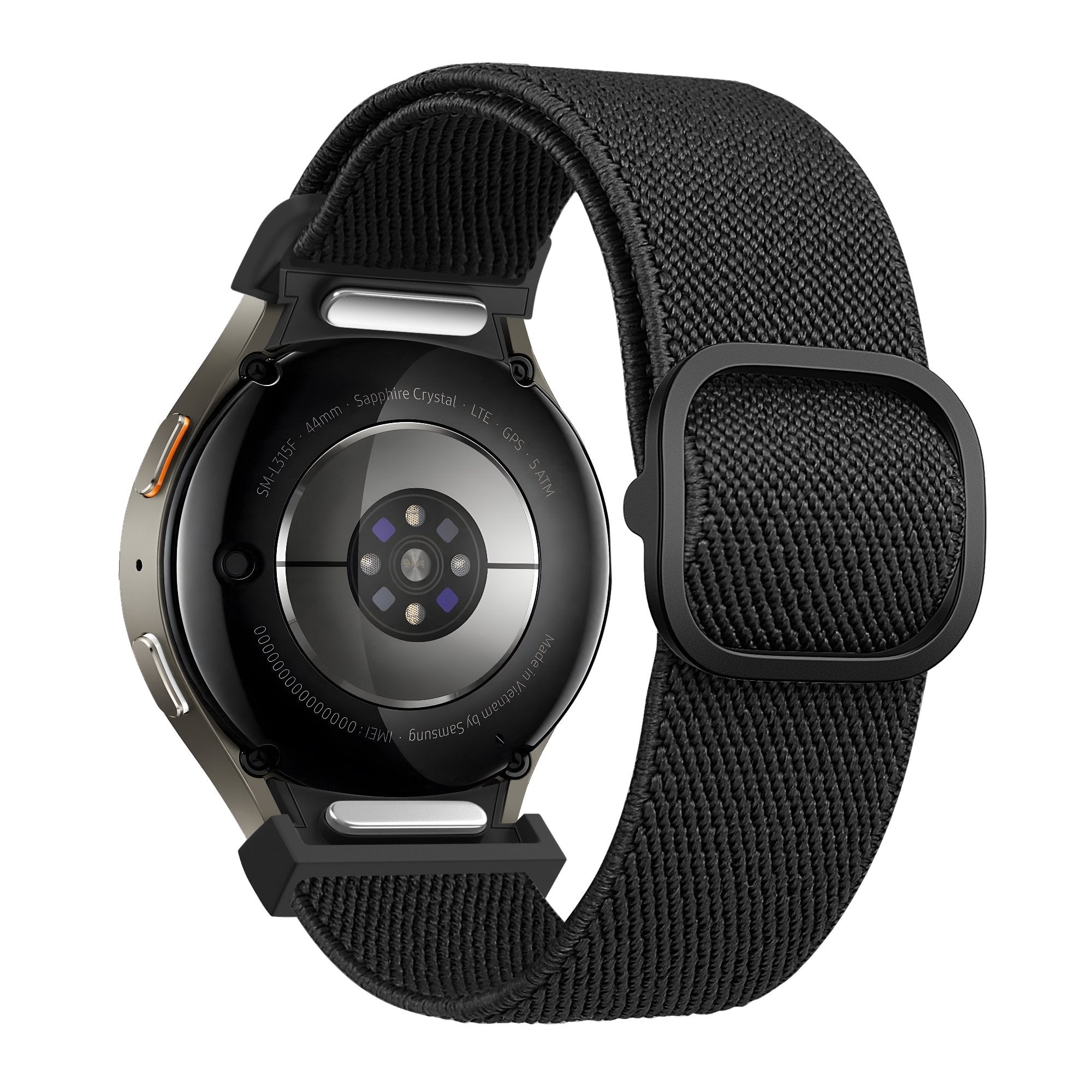 Bandz Samsung Galaxy Watch FE Elastisches Armband 'Easy Fit' (Schwarz)