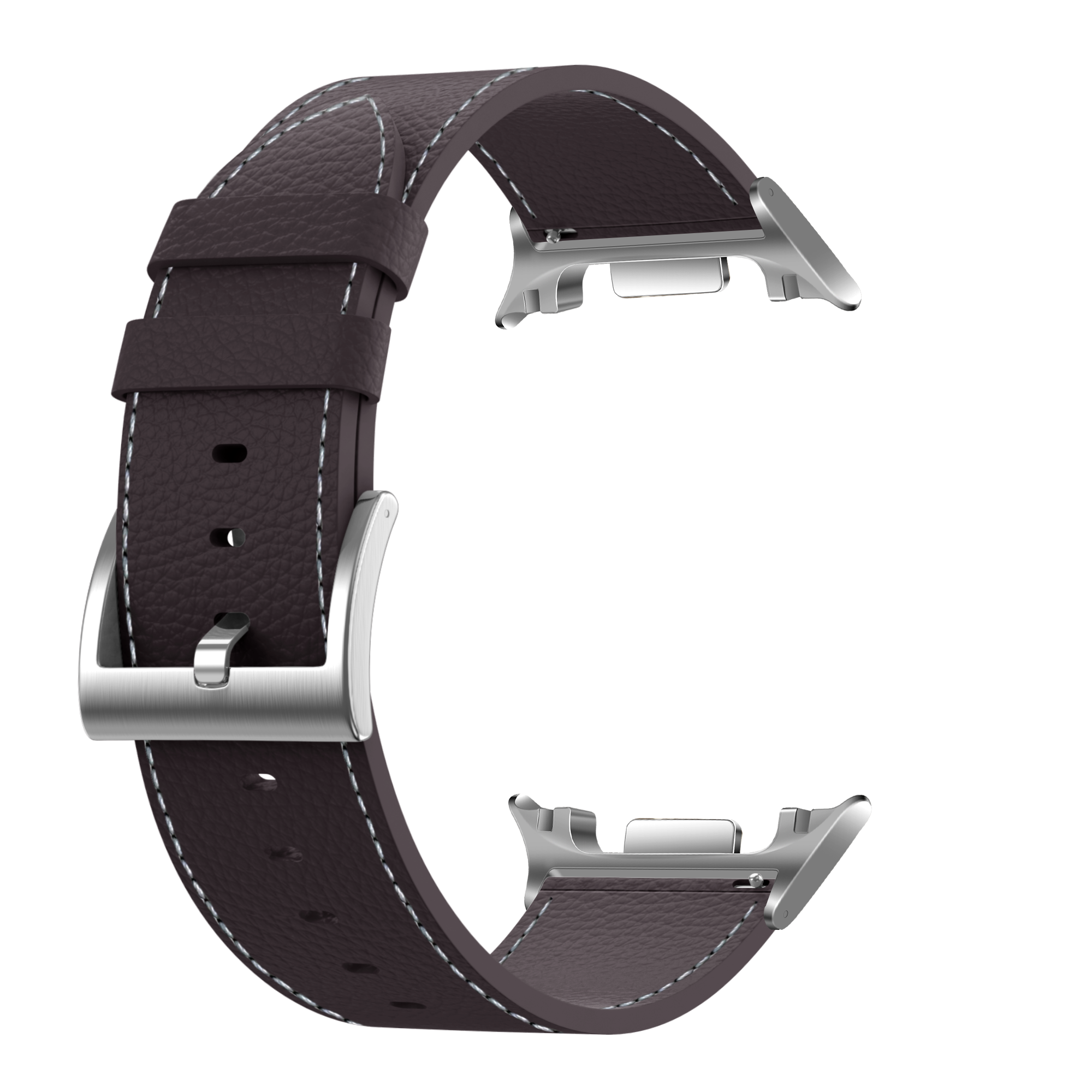 Samsung Galaxy Watch 8 - 44mm Gebürstetes Lederarmband (Kaffee Braun)