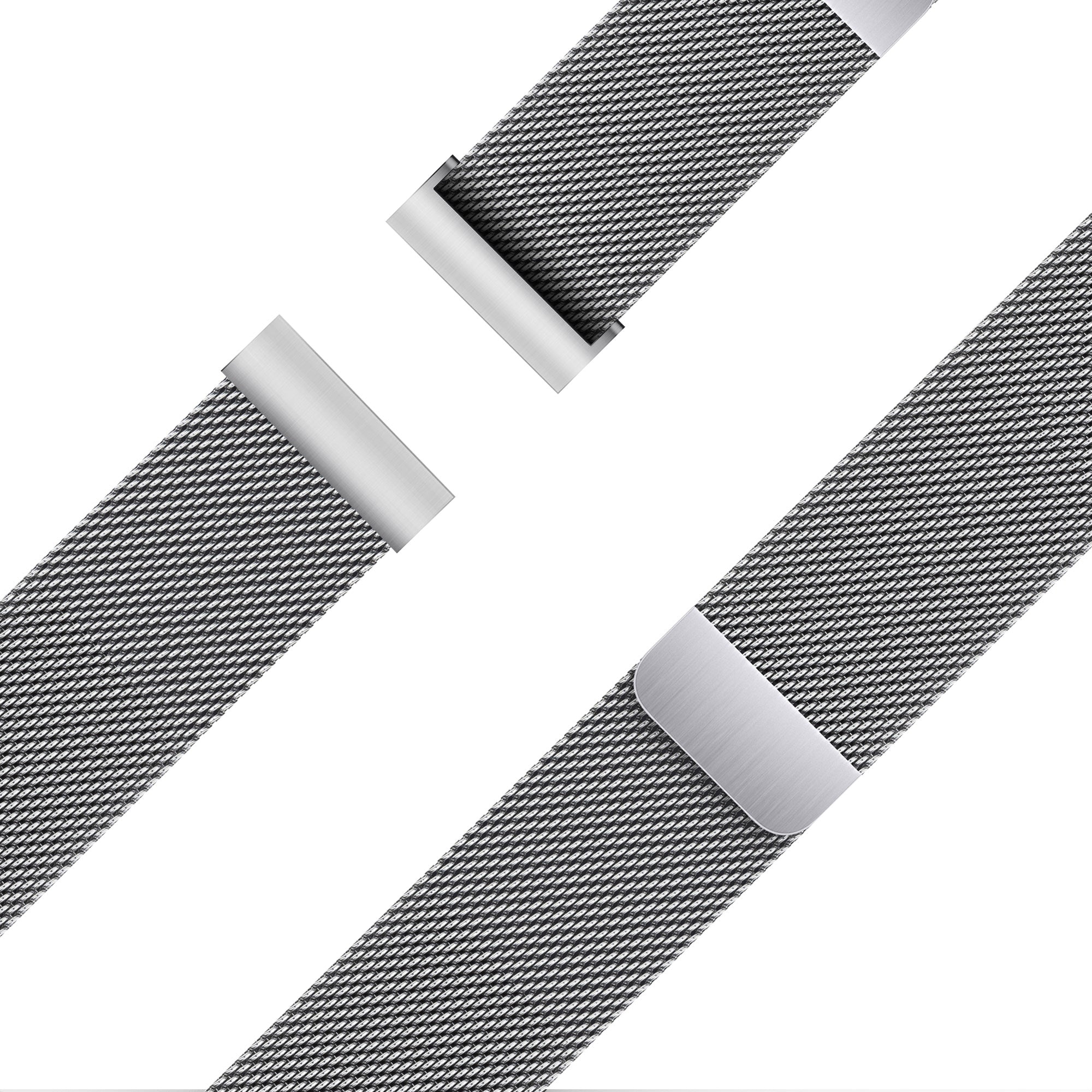 Bandz Garmin Vivomove 3s Milanese Loop Armband (Silber)
