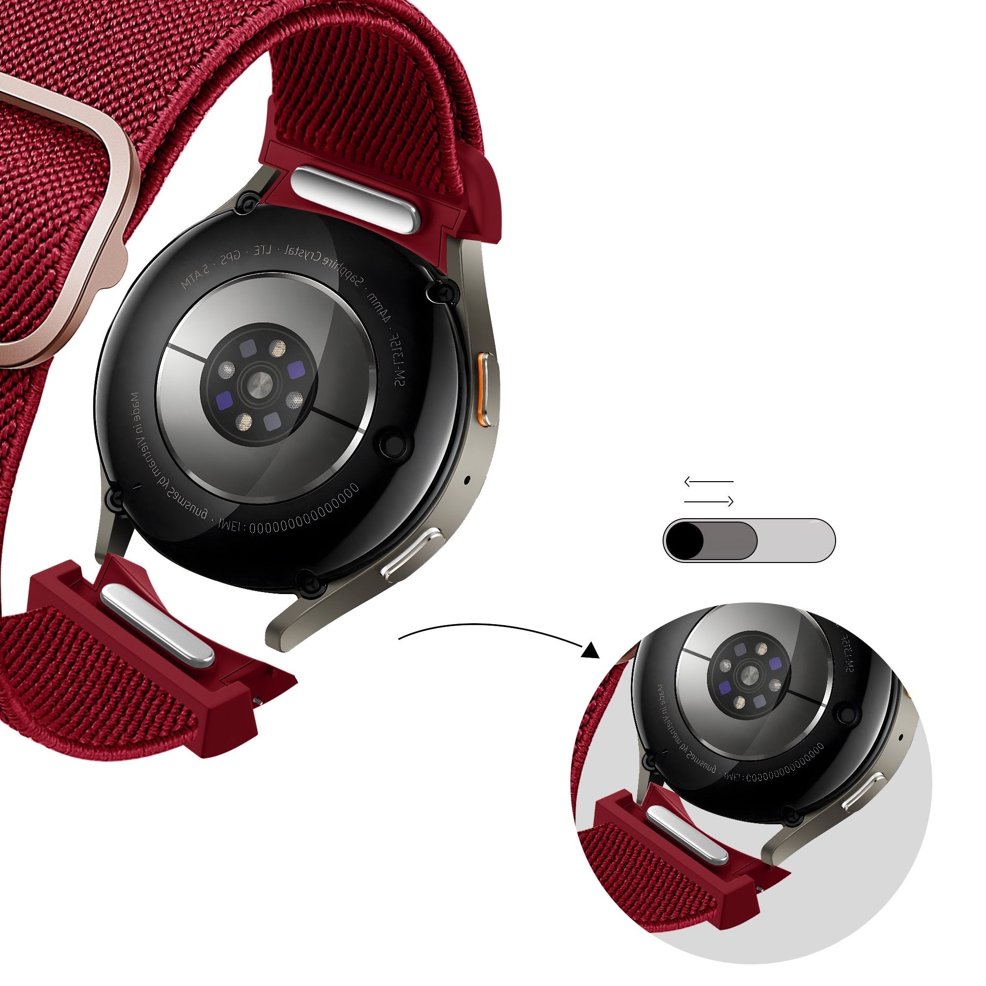 Bandz Samsung Galaxy Watch 6 - 44mm Elastisches Armband 'Easy Fit' (Rot)