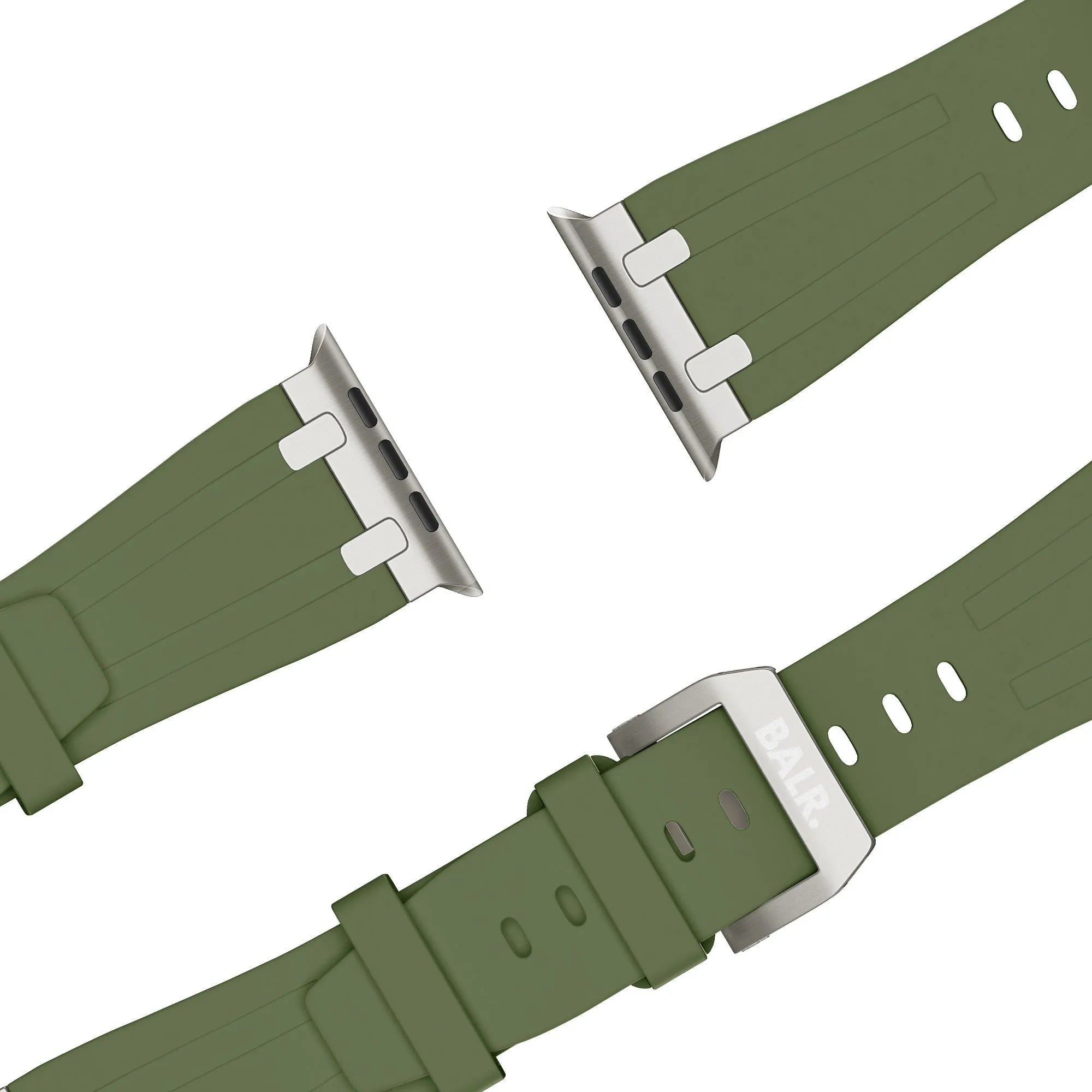 Balr. Apple Watch Ultra flüssiges Silikonarmband (Grün/Titan)