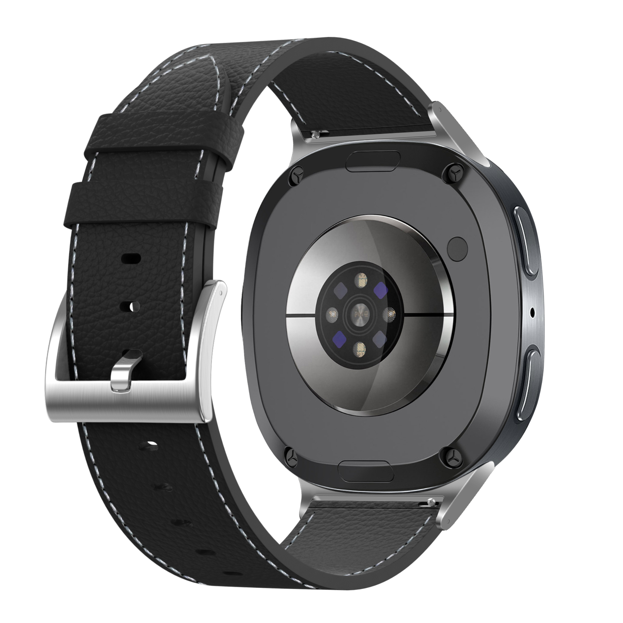 Samsung Galaxy Watch 8 - 44mm Gebürstetes Lederarmband (Schwarz)