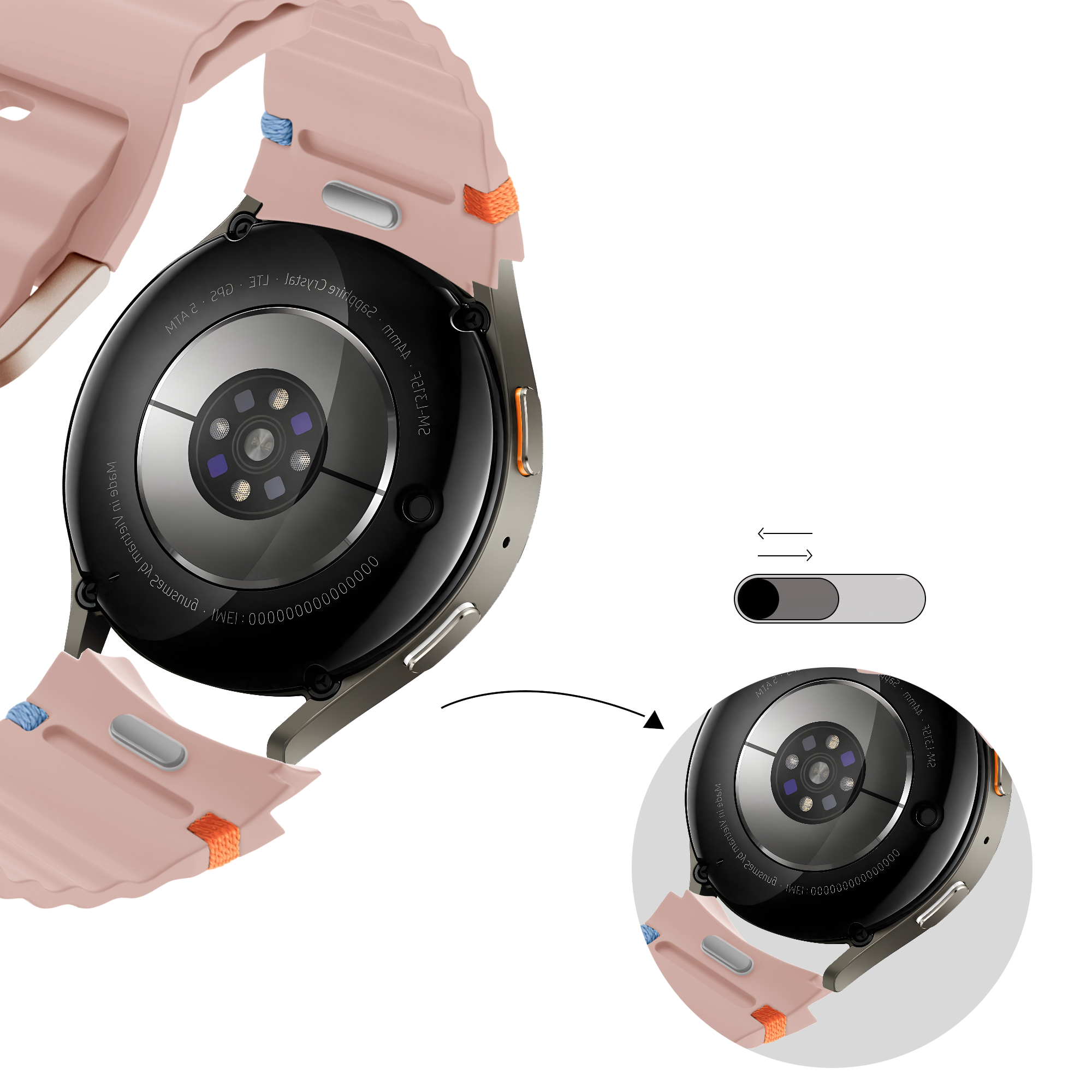 Bandz Samsung Galaxy Watch FE Wave-Armband 'Easy Fit' (Hell Rosa)