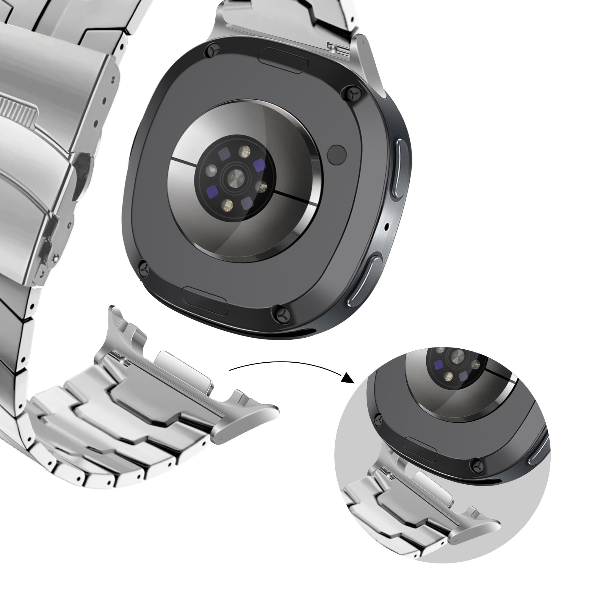 Bandz Samsung Galaxy Watch 8 Classic Titanarmband 'Iron' (Silber)