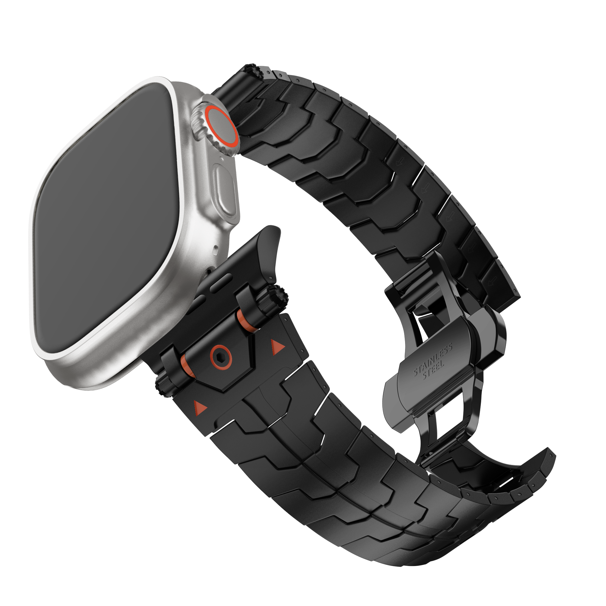 Bandz Apple Watch Gebürstetes Metallarmband 'Deluxe' (Schwarz)