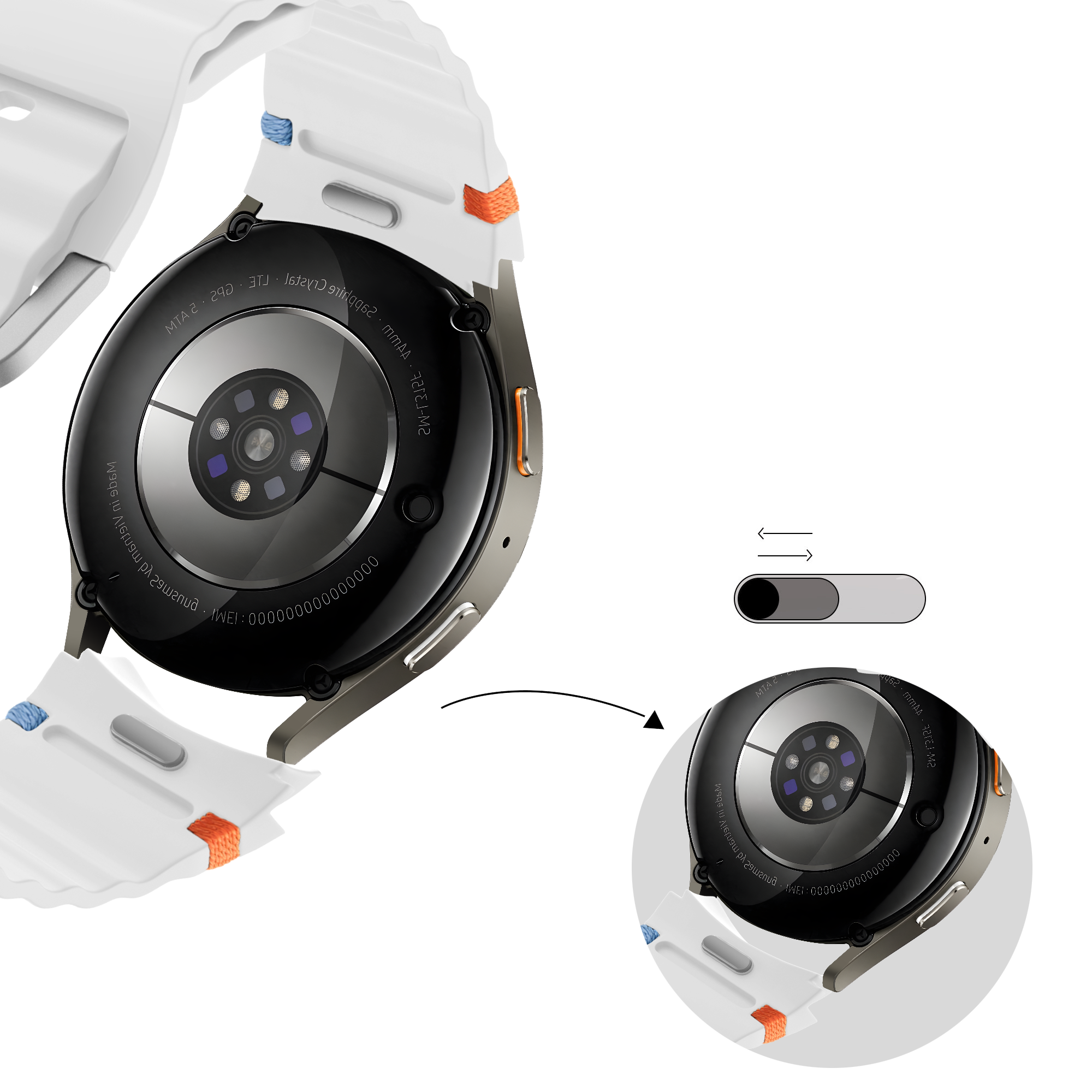 Bandz Samsung Galaxy Watch 6 - 40mm Wave-Armband 'Easy Fit' (Weiß)