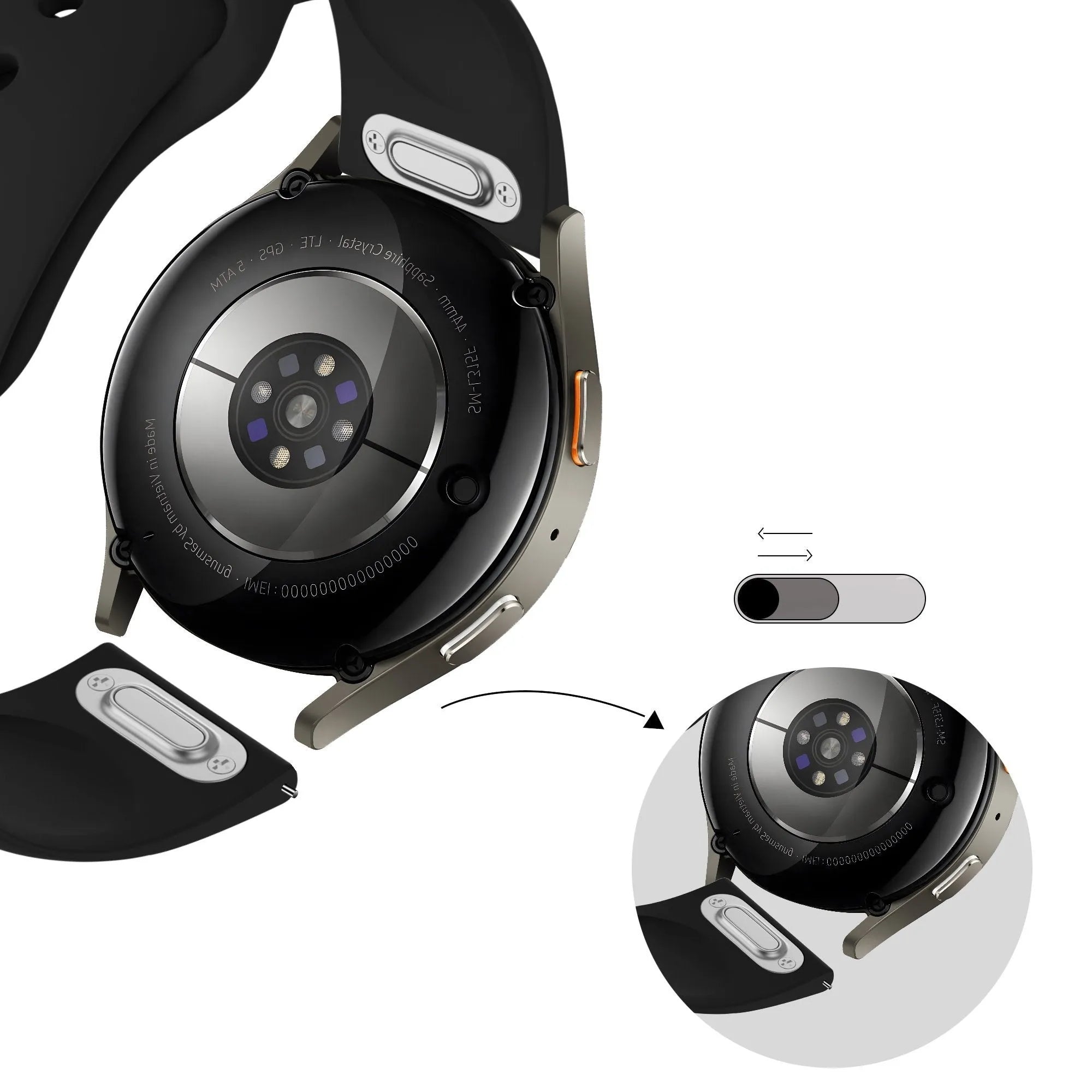 Bandz Oppo Watch X2 Sport Armband 'Easy Fit' (Schwarz)