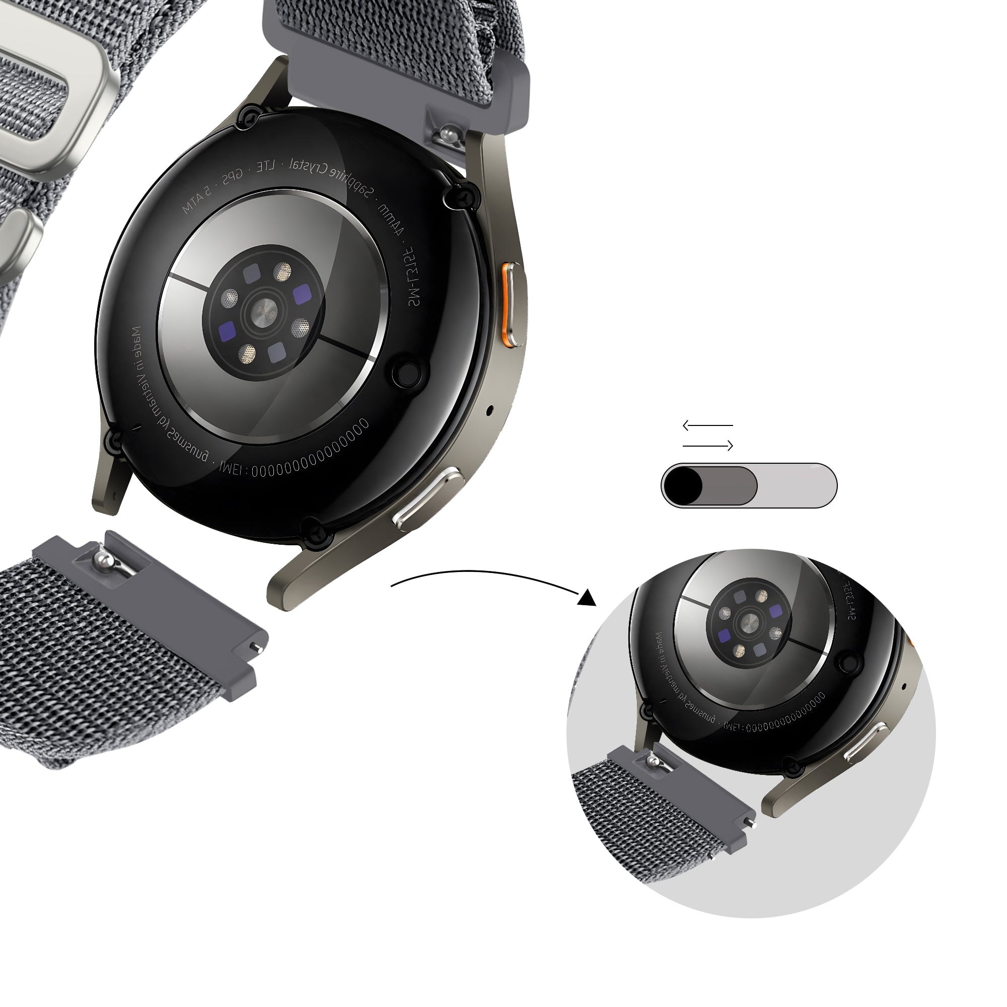 Bandz Amazfit Bip 5 Alpine Nylonarmband (Grau)