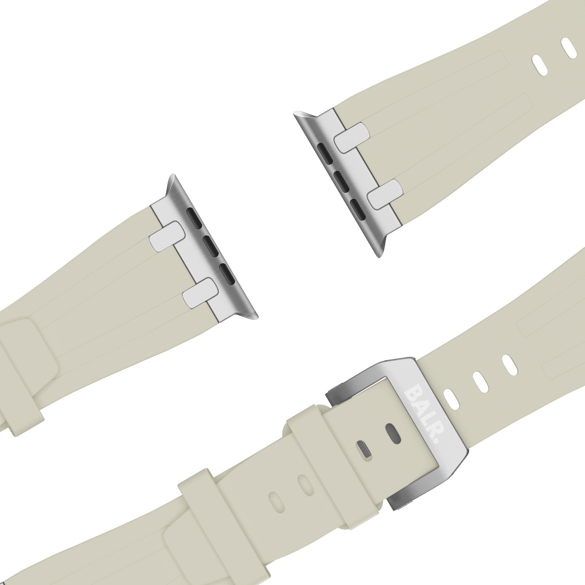 BALR. Apple Watch Ultra Liquid Silicone Strap (Beige/Silver)