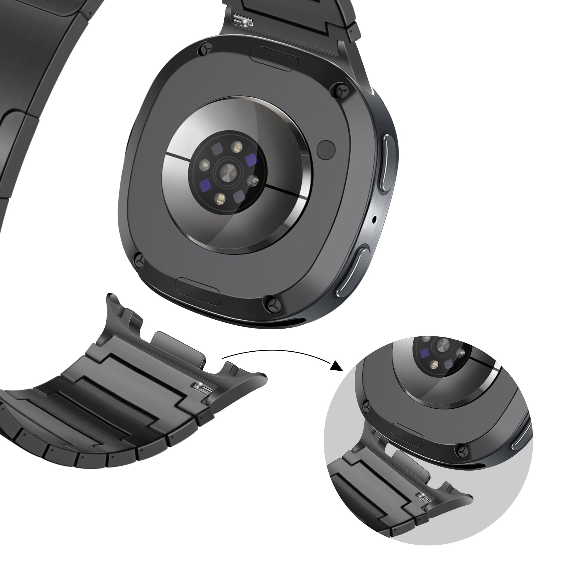 Bandz Samsung Galaxy Watch 8 - 40mm Titanium Strap 'One Bead' (Black)