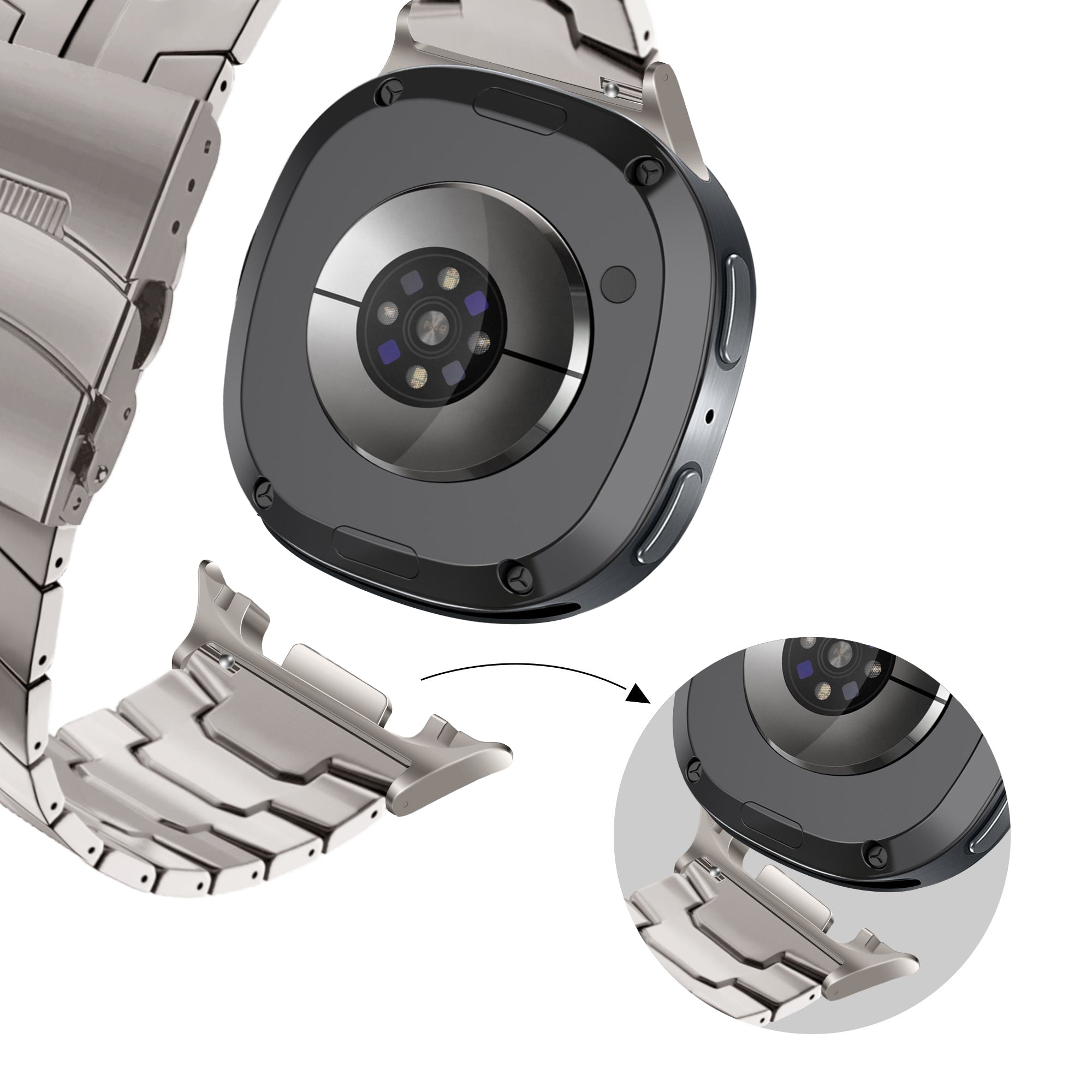 Bandz Samsung Galaxy Watch 8 - 44mm Titanarmband 'Iron' (Titan)