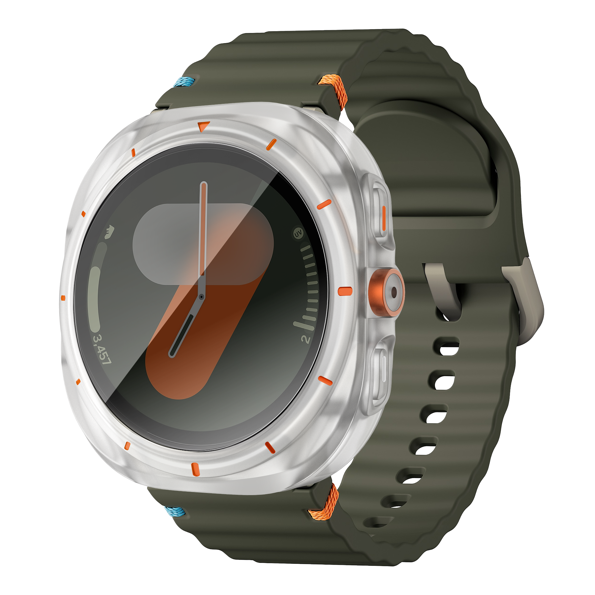 Bandz Samsung Galaxy Watch 7 - 44mm Square PC-Gehäuse mit Glass (Frost)