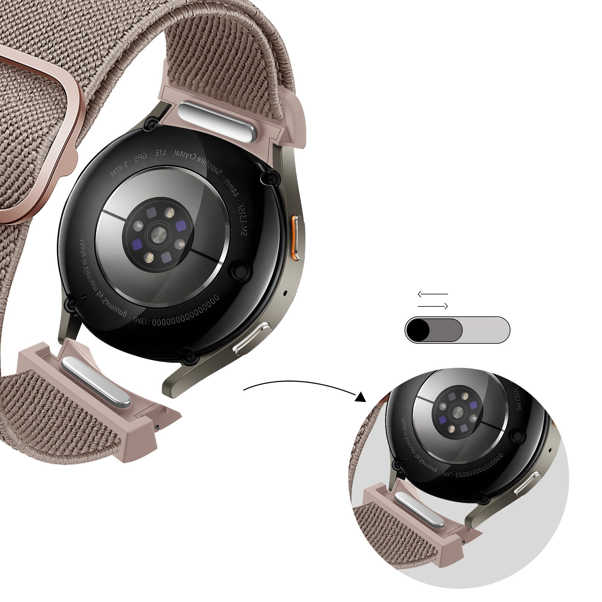 Bandz Samsung Galaxy Watch 6 Classic - 47mm Elastisches Armband 'Easy Fit' (Milk Tea)