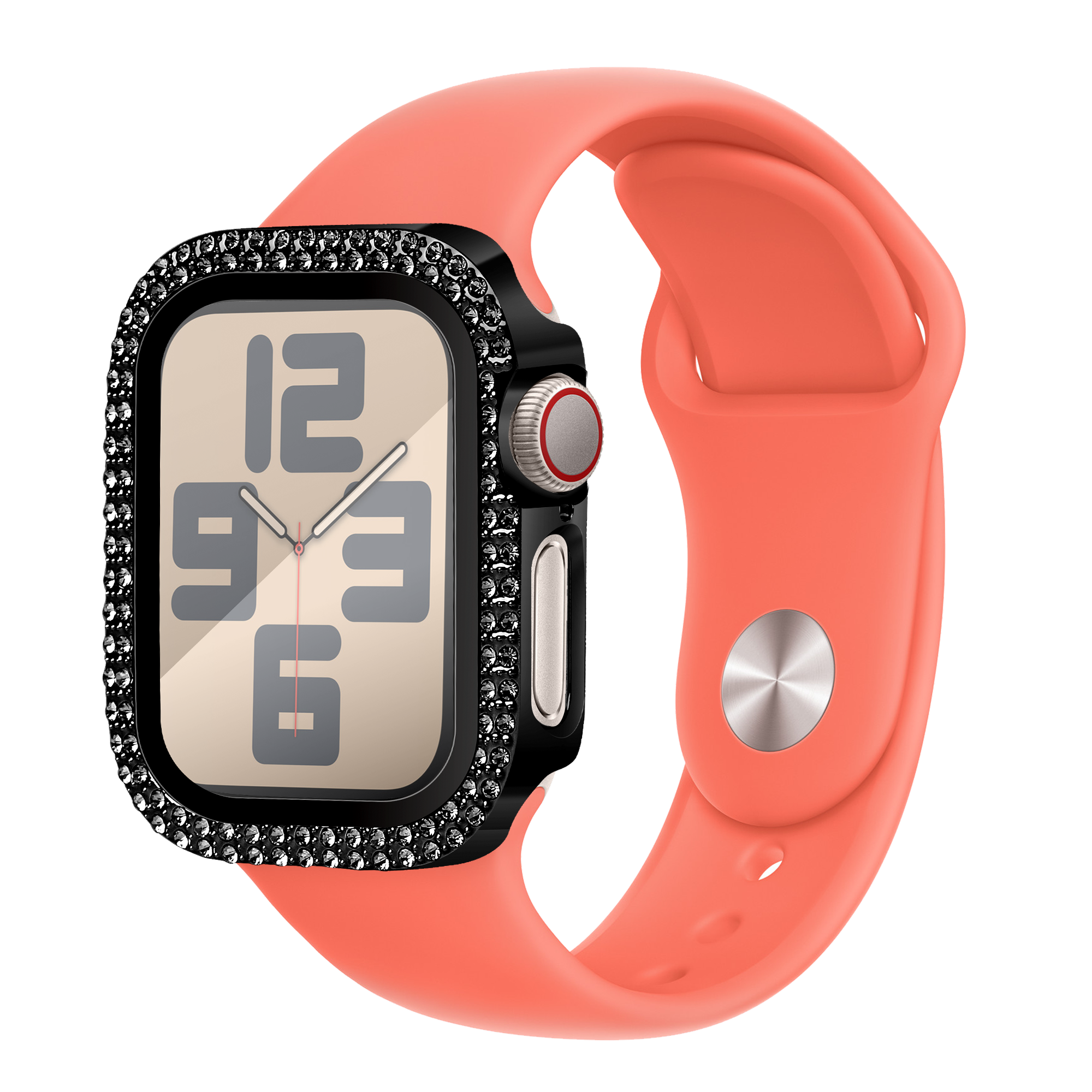 Bandz Apple Watch 11 - 42mm Diamond Case with Glass (Black)