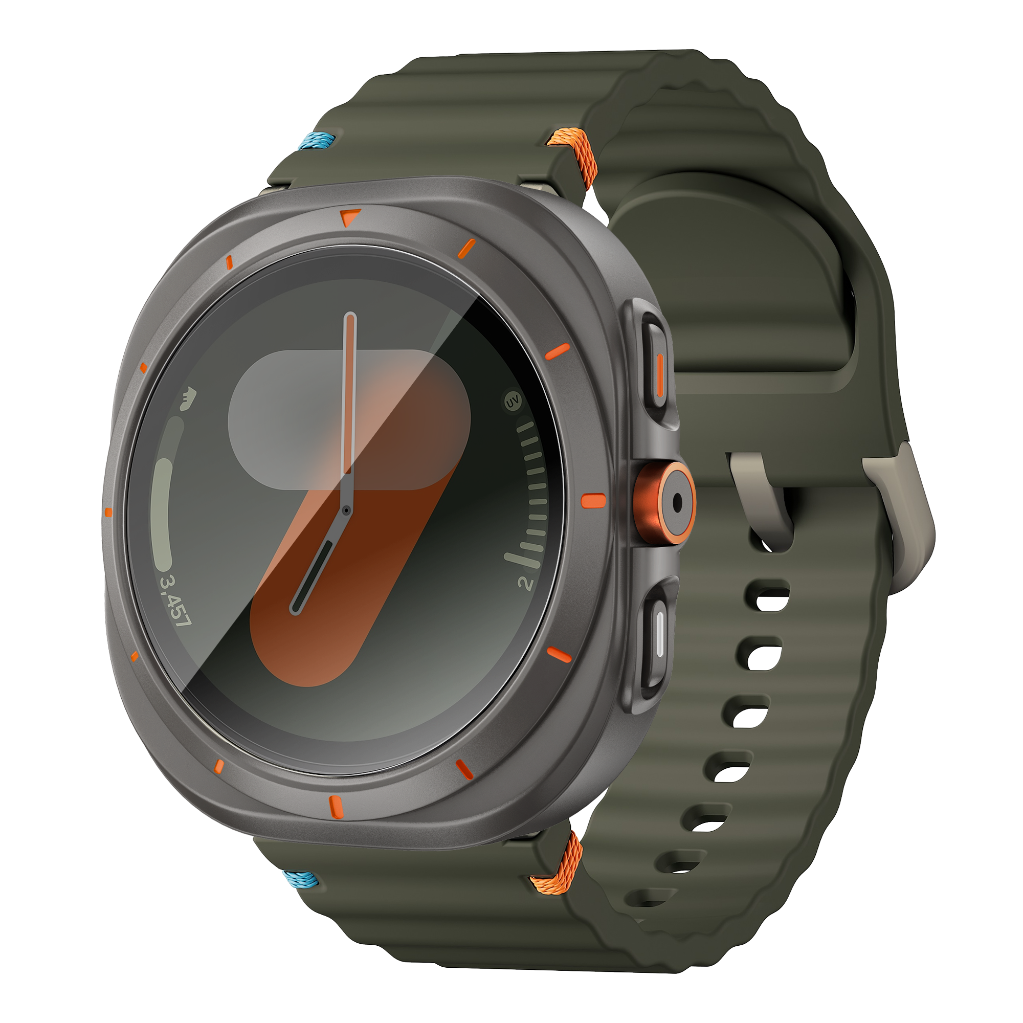 Bandz Samsung Galaxy Watch 7 - 44mm Square PC-Gehäuse mit Glass (Titan Grau)