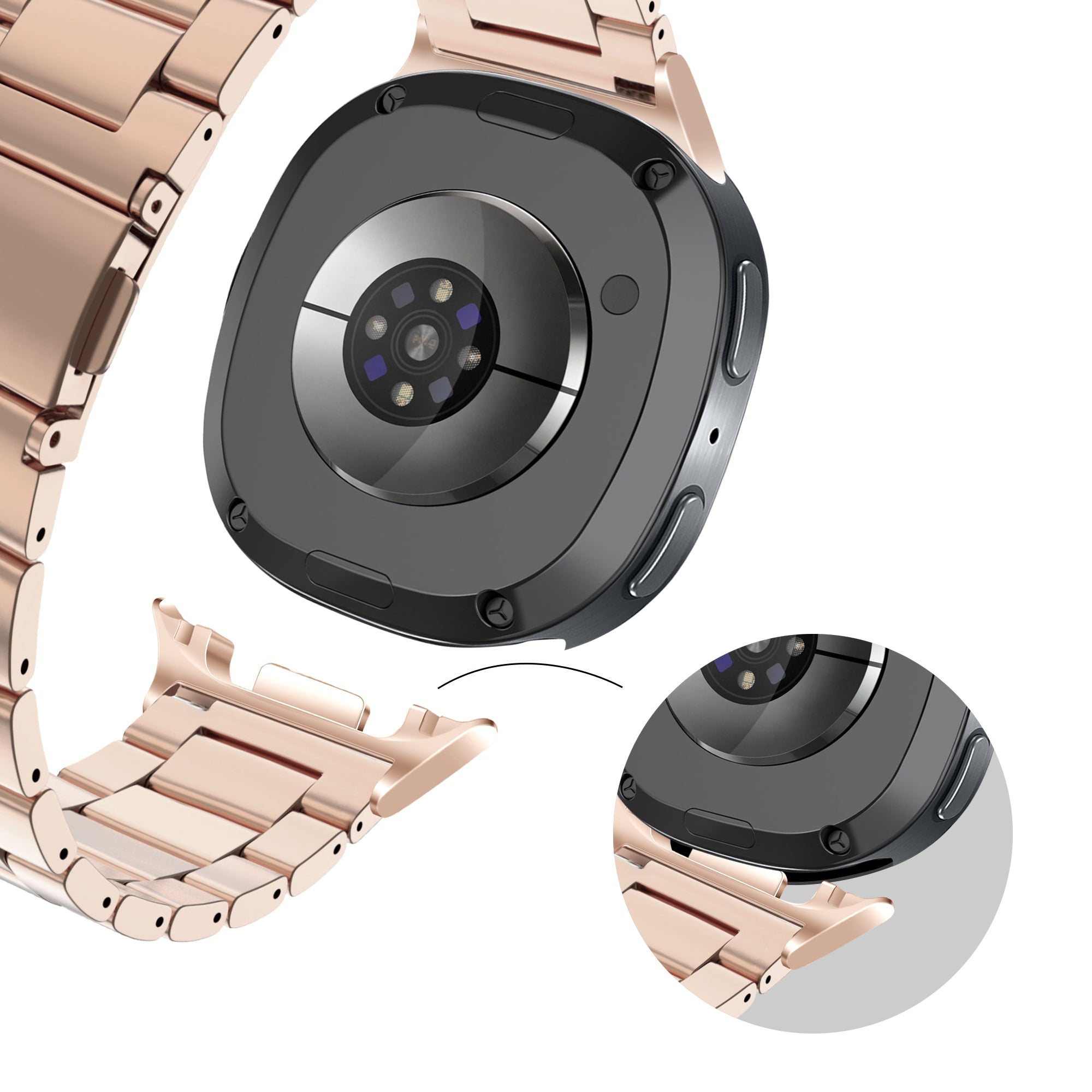 Bandz Samsung Galaxy Watch 8 Classic Stahlarmband 'Classic' (Roségold)