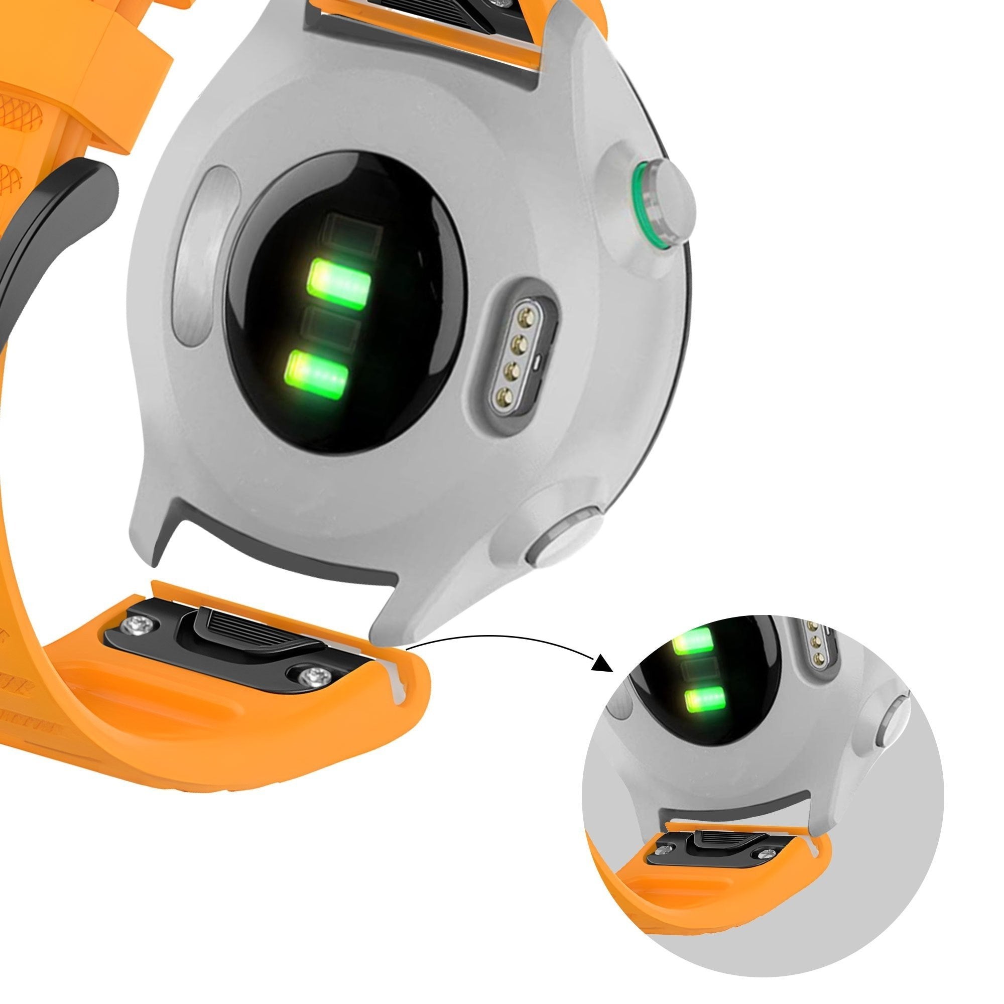 Bandz Garmin Forerunner 945 Buckled Silicone Strap (Orange)