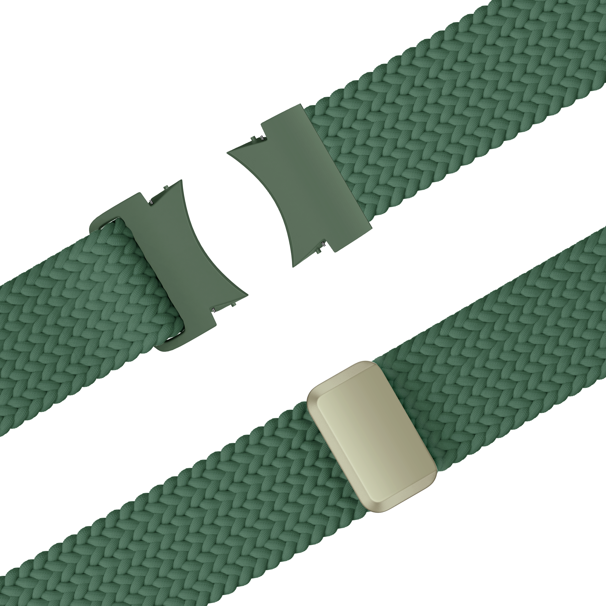 Bandz Samsung Galaxy Watch 6 - 44mm Geflochtenes Armband 'Easy Fit' (Grün)