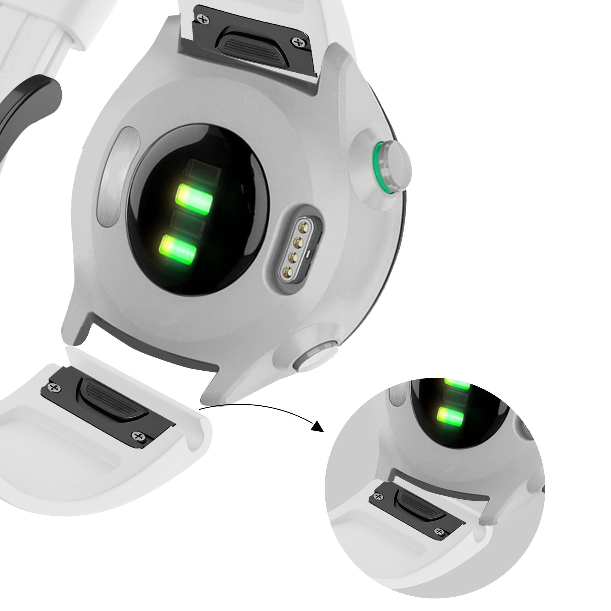 Bandz Garmin Descent Mk2S Silikonarmband mit Schnalle (Weiß)