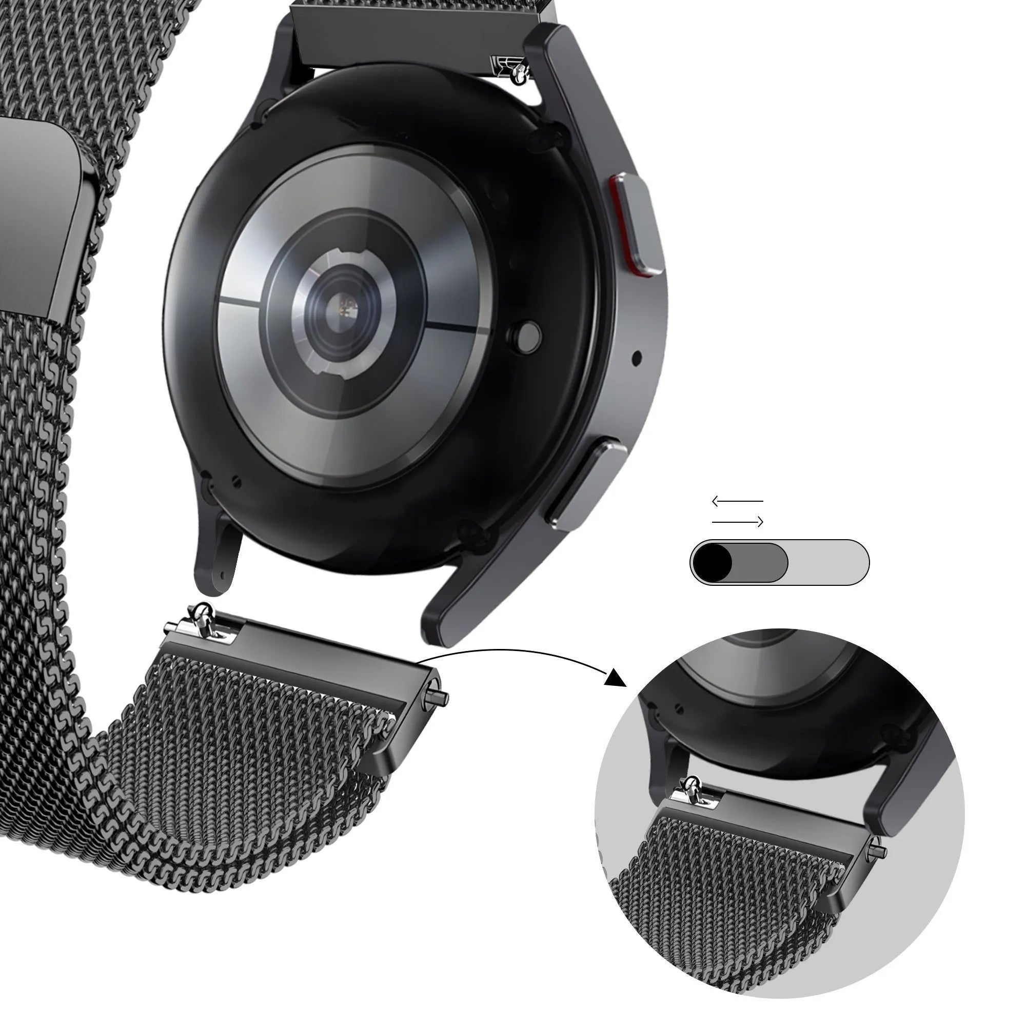 Bandz Oppo Watch X2 Milanese Loop Armband (Schwarz)