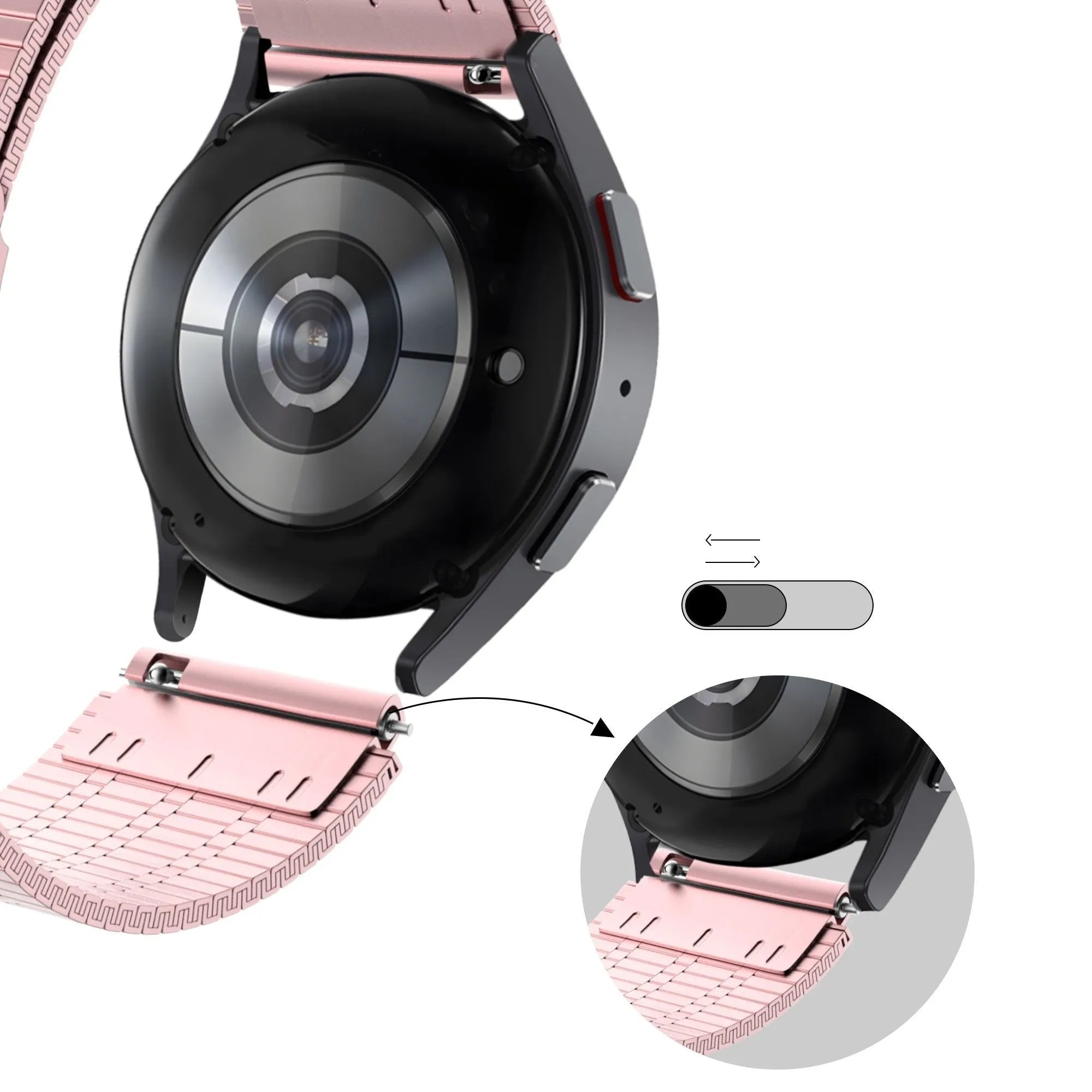 Bandz Gard Pro Health Smartwatch 3 - 41mm Verstellbares Stahlarmband (Rosa Sand)