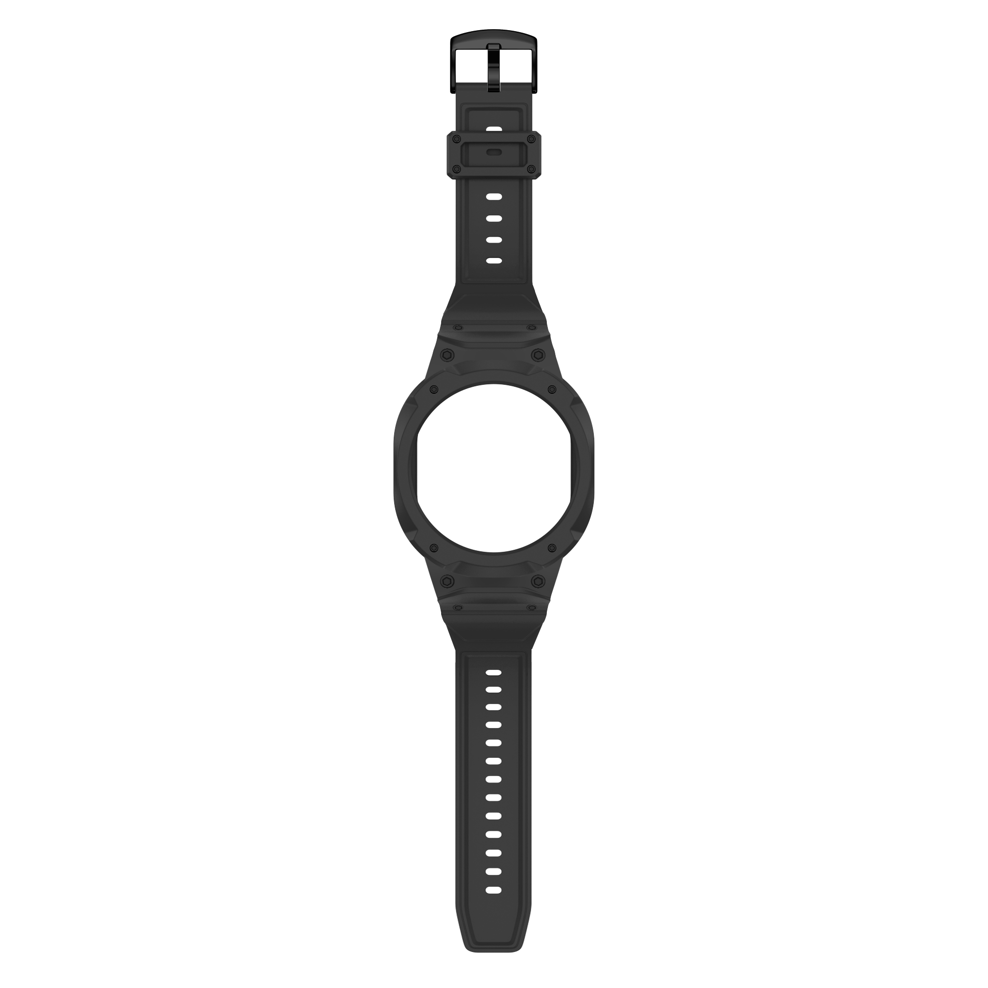 Samsung Galaxy Watch 8 - 44mm TPU Armband mit integrierter Hülle (Schwarz)