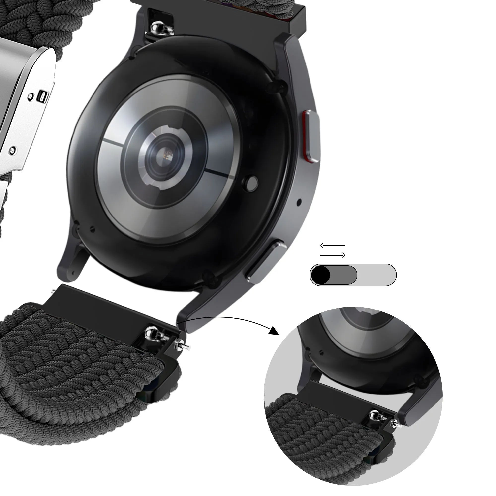 Bandz Oppo Watch X2 geflochtenes Nylonarmband (Schwarz)