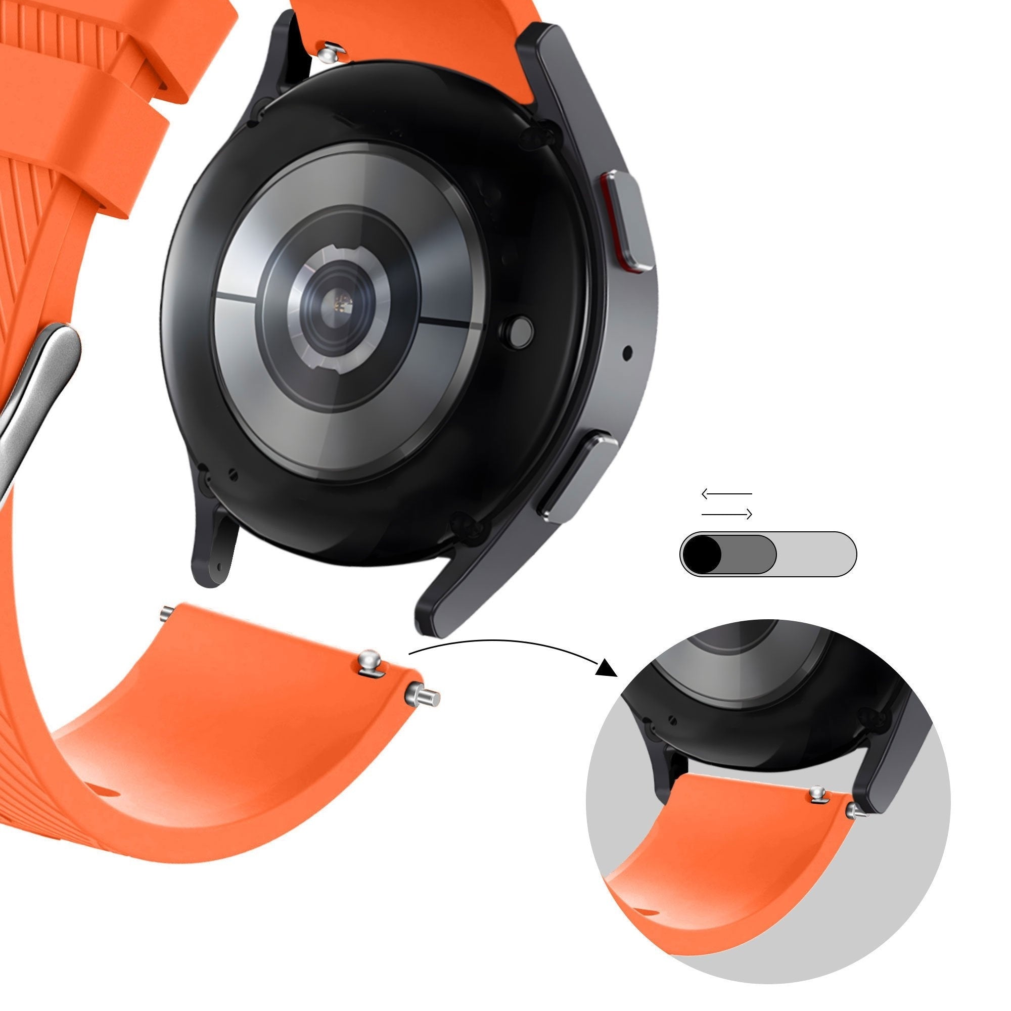 Bandz Suunto Race 2 Silikonarmband 'Deluxe' (Orange)