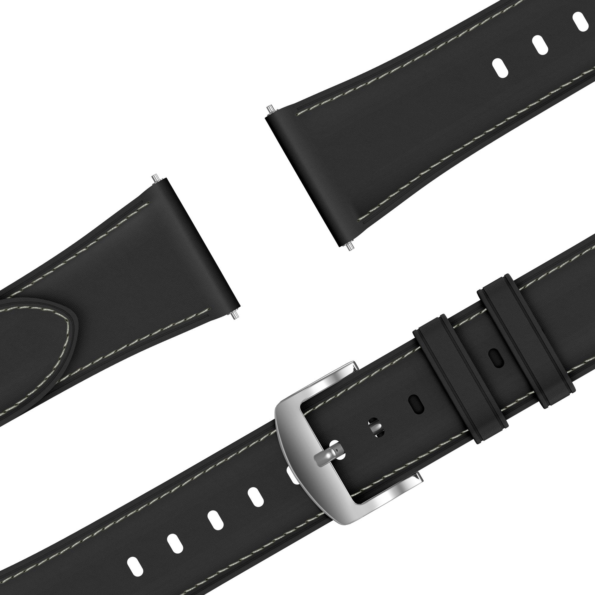 Bandz Samsung Galaxy Watch 6 Classic - 47mm Lederarmband 'Easy Fit' (Schwarz)