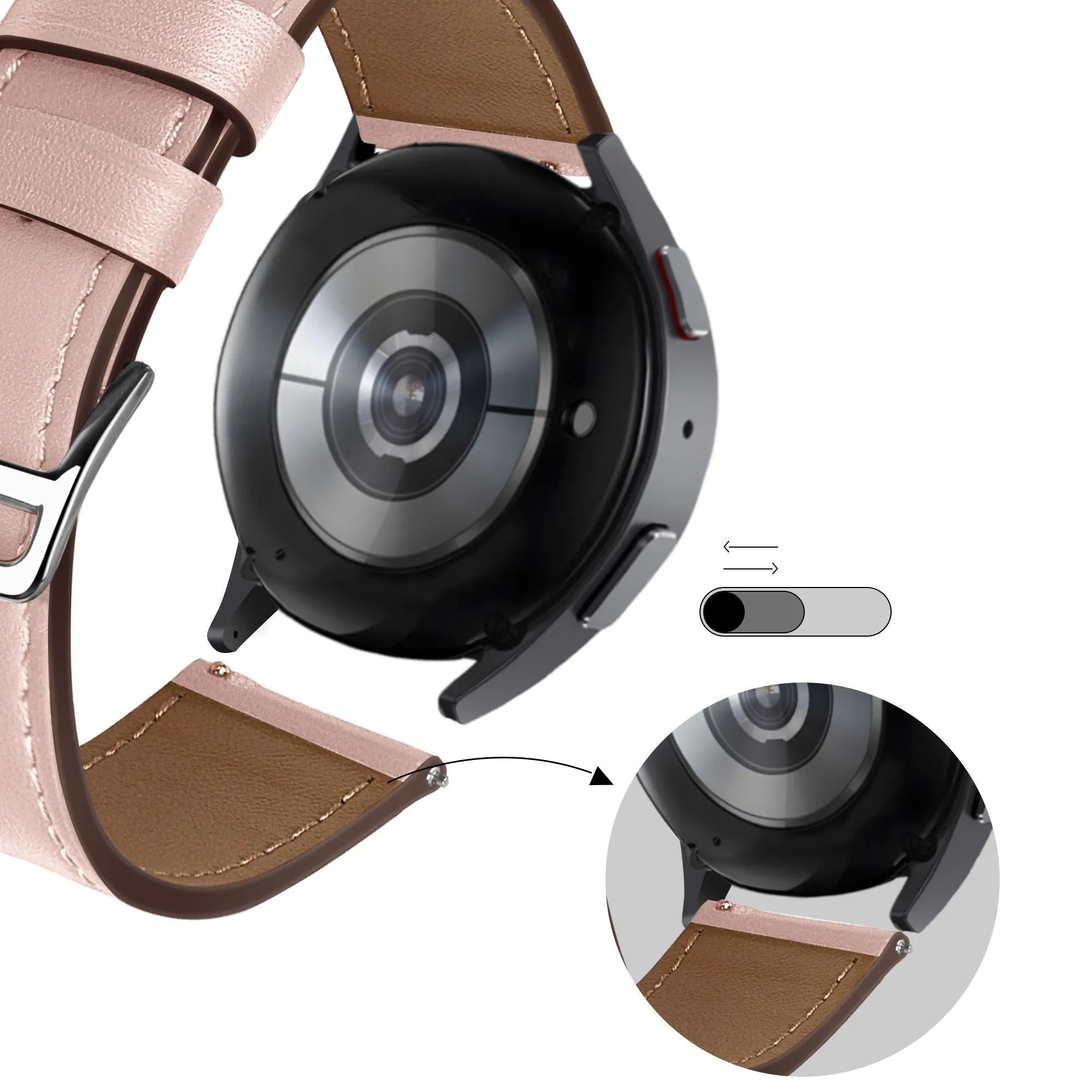 Bandz Coros Apex 2 Lederarmband 'Deluxe' (Rosa)